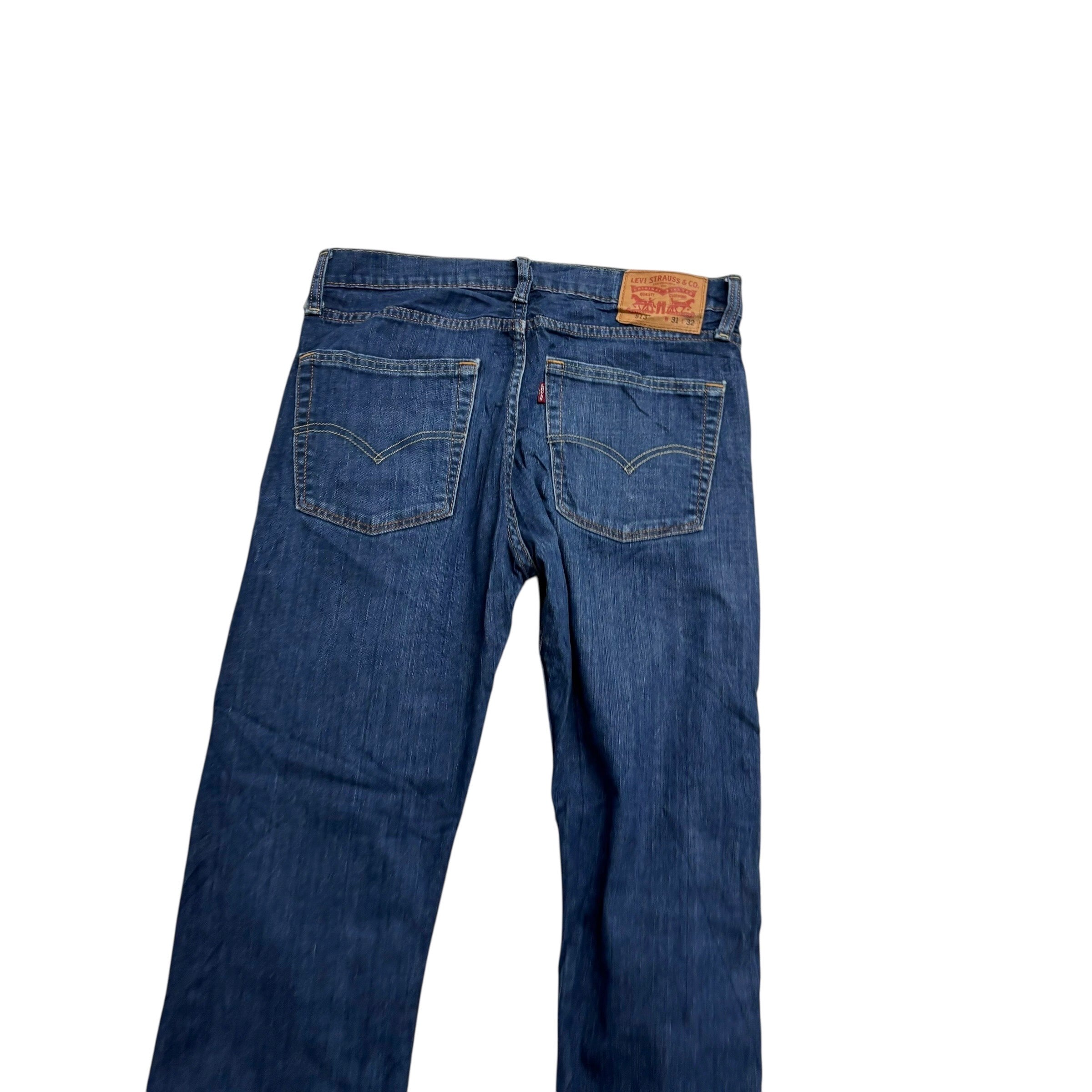 Levis 513 Jeans W31 L32 Mens Dark Blue Slim Straight Fit Stretch Denim (E)