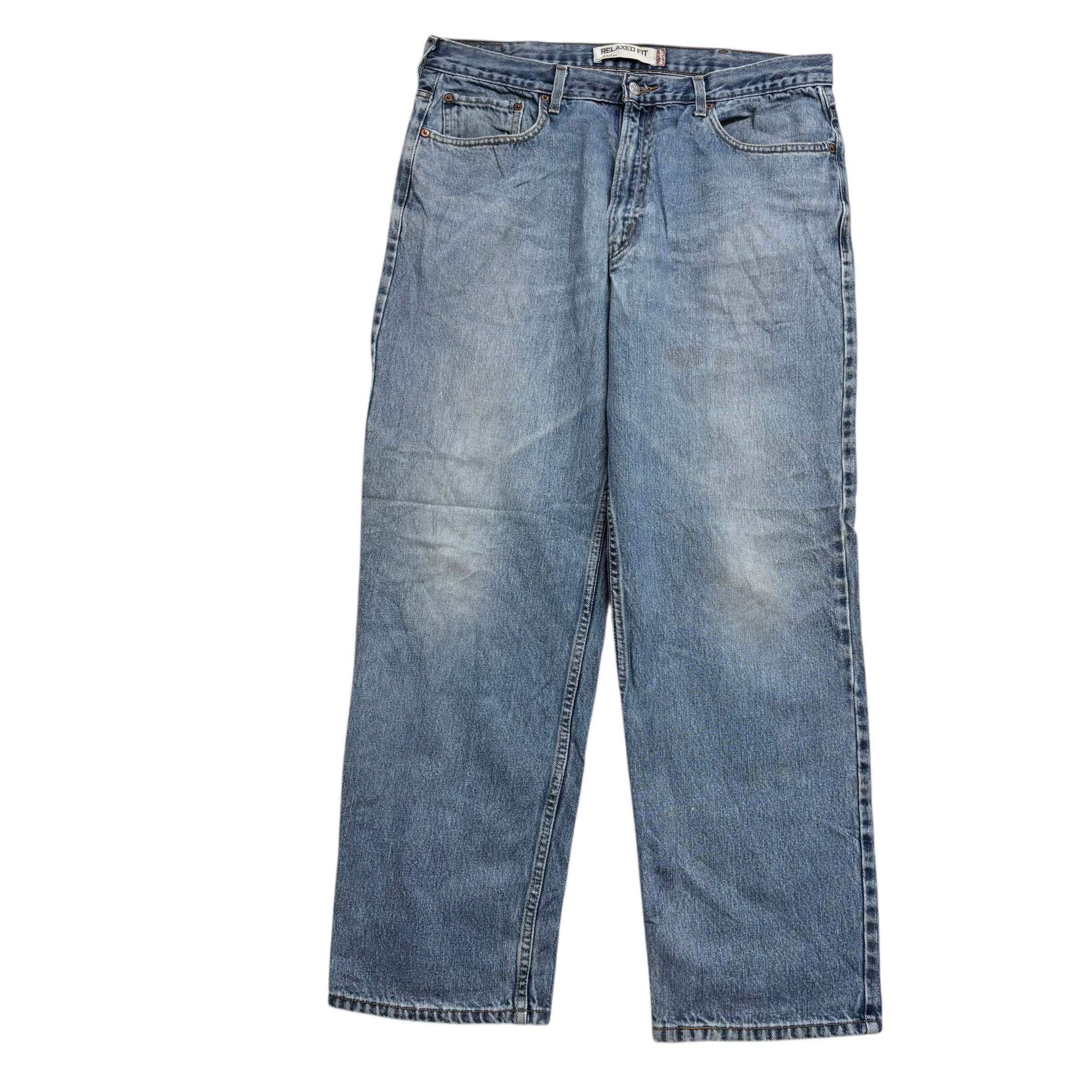 Levis 550 Jeans W38 L32 Mens Light Blue Relaxed Straight Fit Vintage Denim (F)