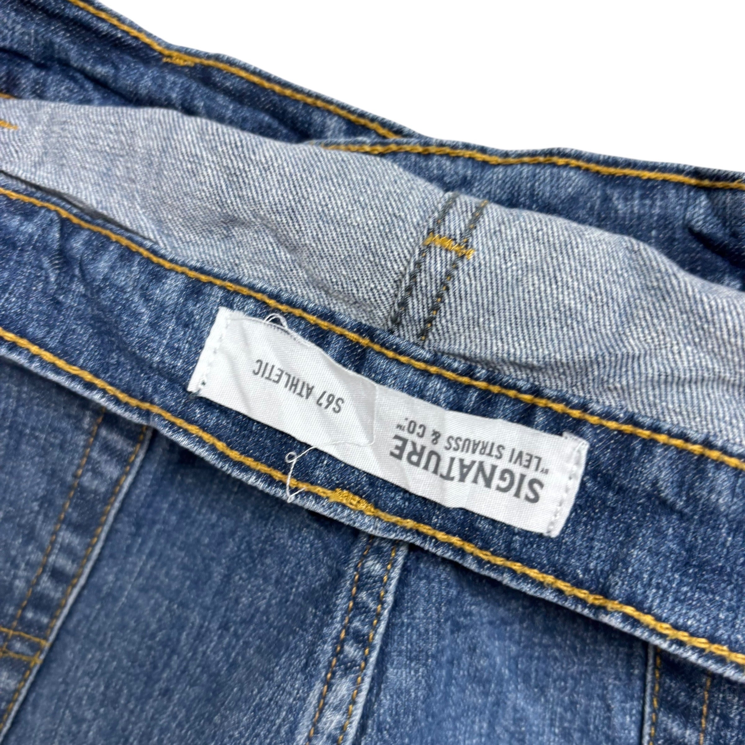 Levis Signature Jeans W40 L30 Mens Mid Blue Athletic Fit Stretch Denim (E)