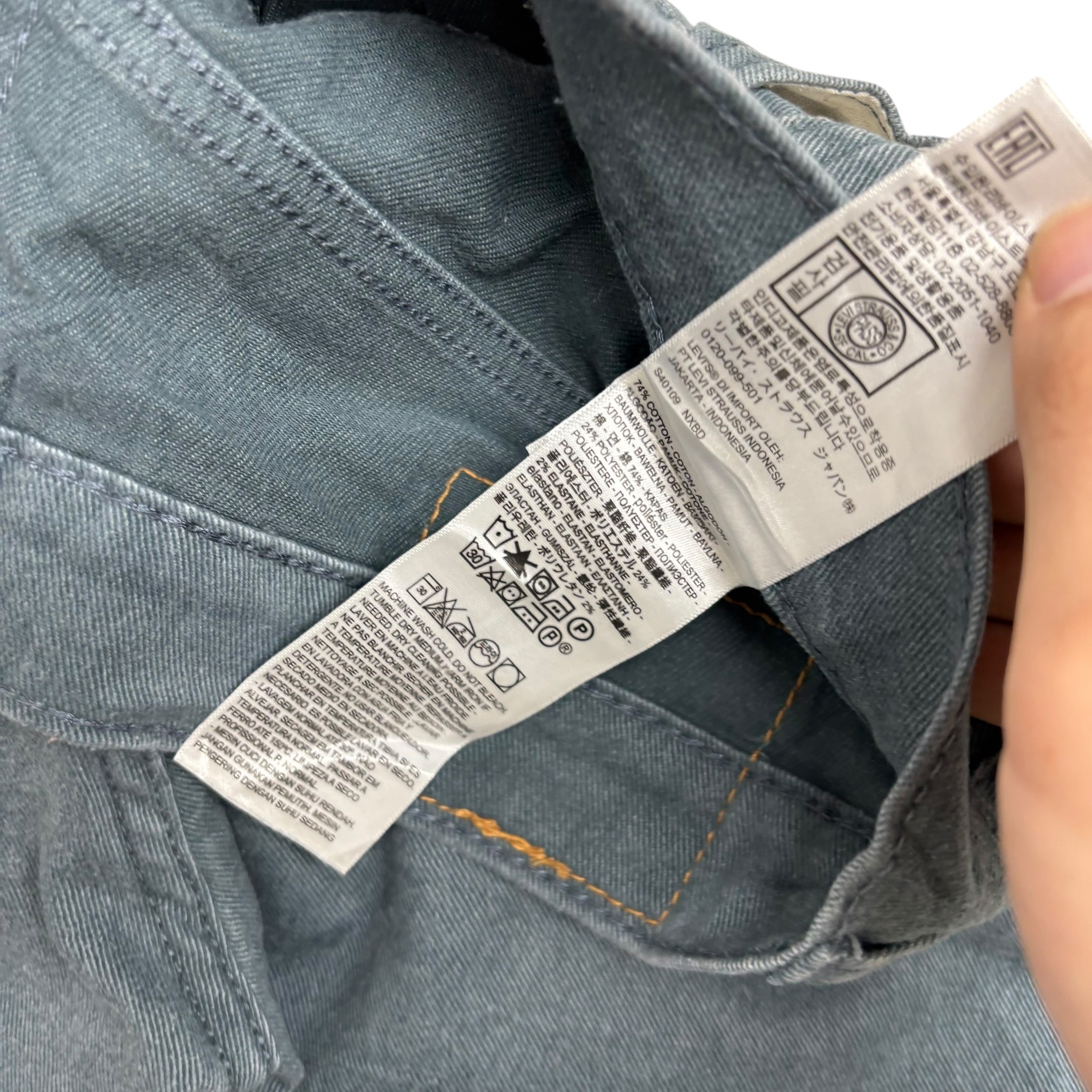 Levis 511 Trousers W33 L32 Mens Blue Slim Fit Stretch Pants