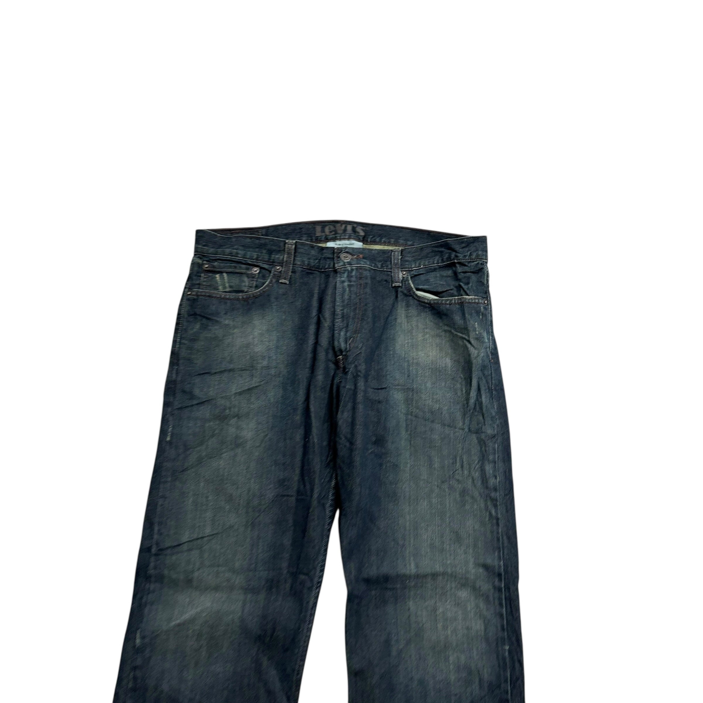 Levis 514 Jeans W36 L30 Mens Dark Blue Relaxed Straight Fit Vintage Denim (E)