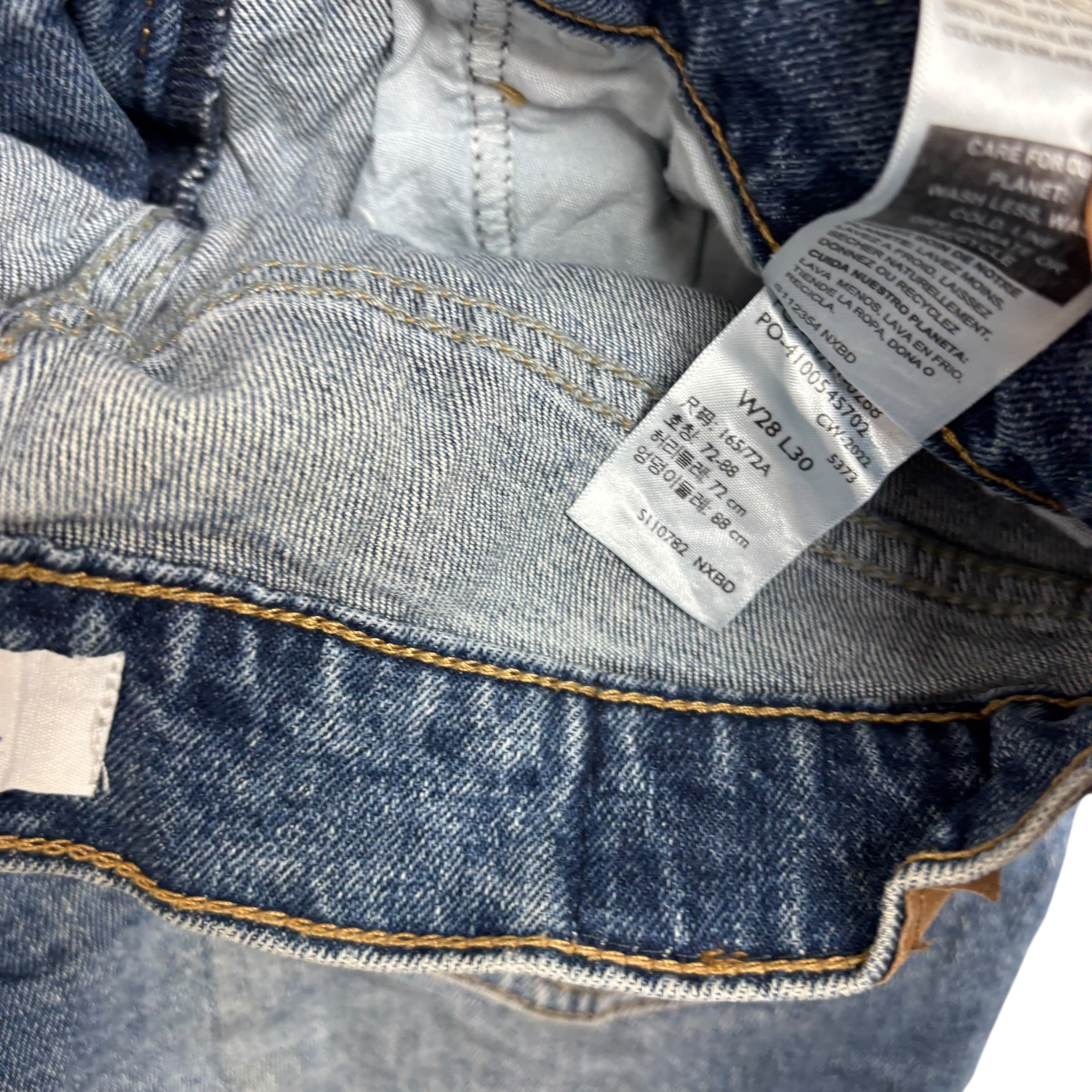 Levis Denizen Jeans W28 L30 Mens Mid Blue Slim Fit Stretch Denim.