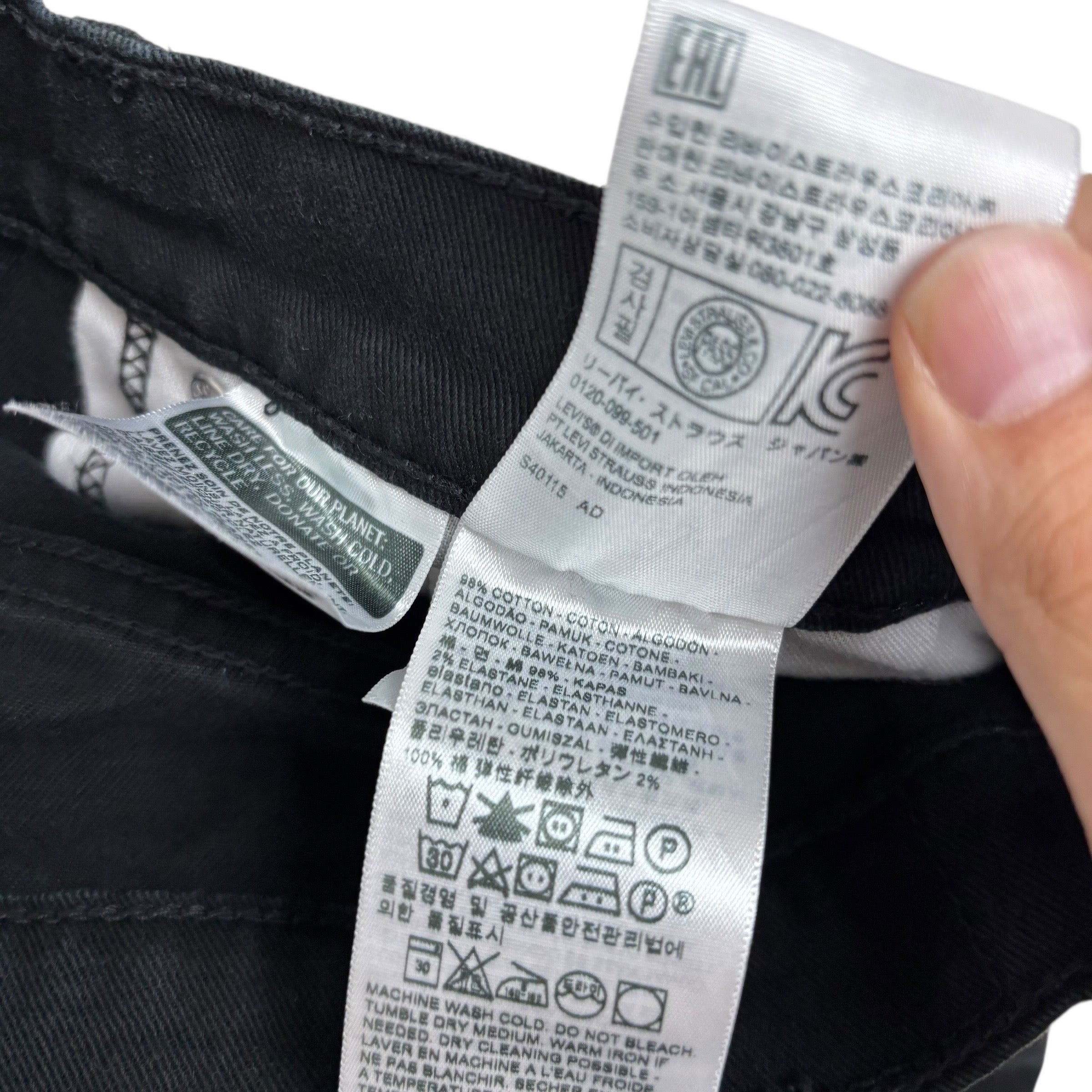 Levis 541 Jeans W34 L29 Mens Black Athletic Tapered Fit Stretch Denim (E)