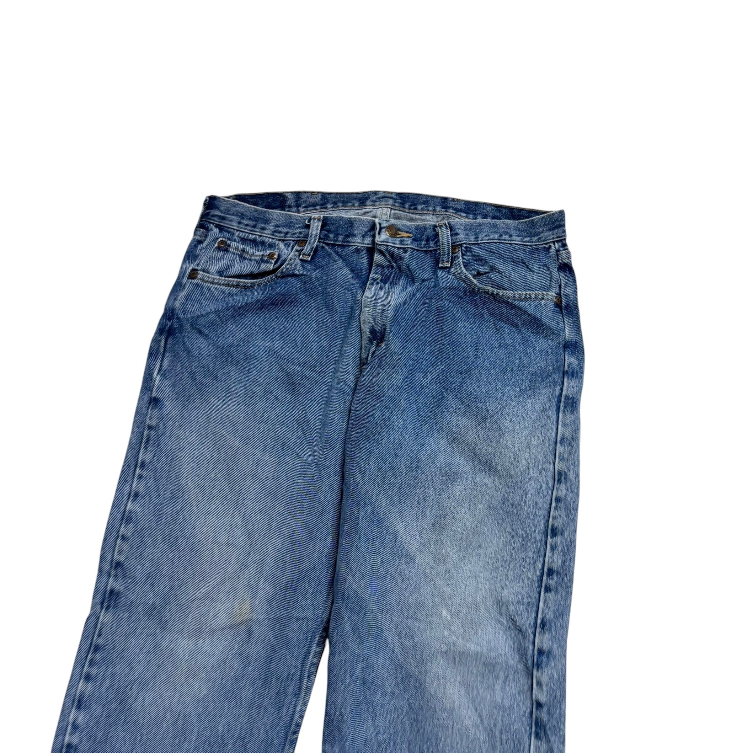 Wrangler Jeans W36 L29 Mens Mid Blue Relaxed Straight Fit Denim (F)