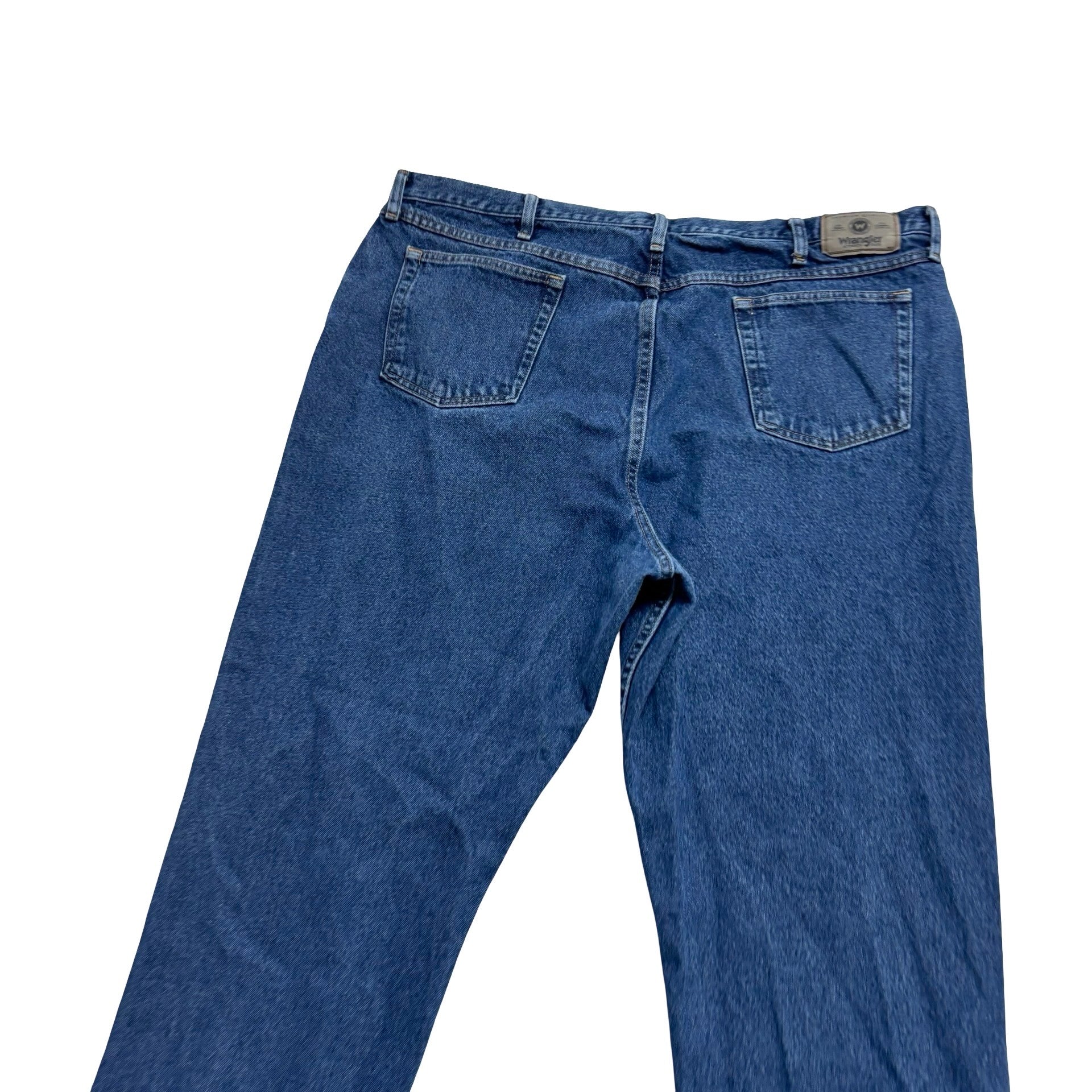 Wrangler Jeans W44 L32 Mens Mid Blue Relaxed Straight Fit Denim (E)