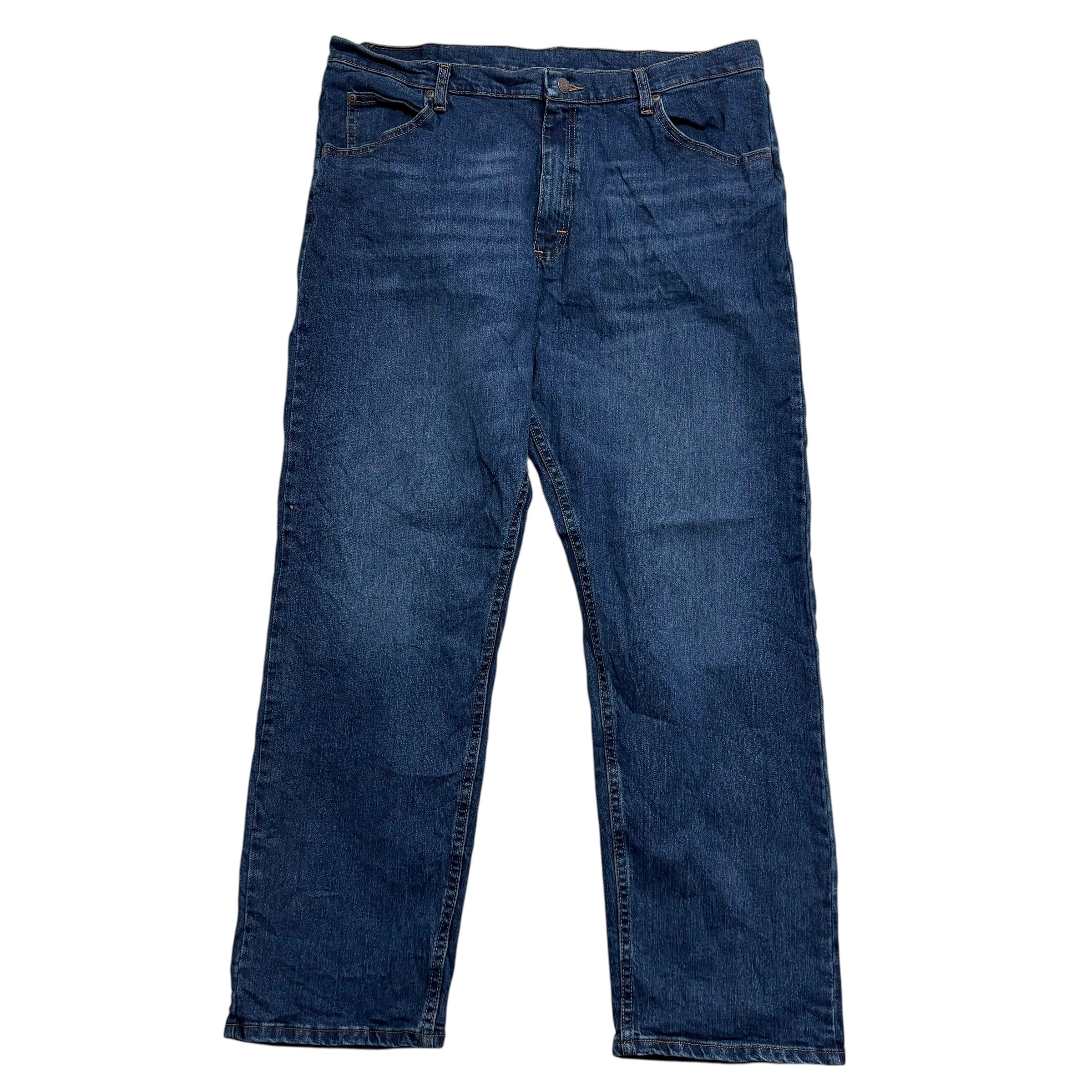 Wrangler Jeans W38 L30 Mens Dark Blue Relaxed Straight Fit Stretch Denim (E)