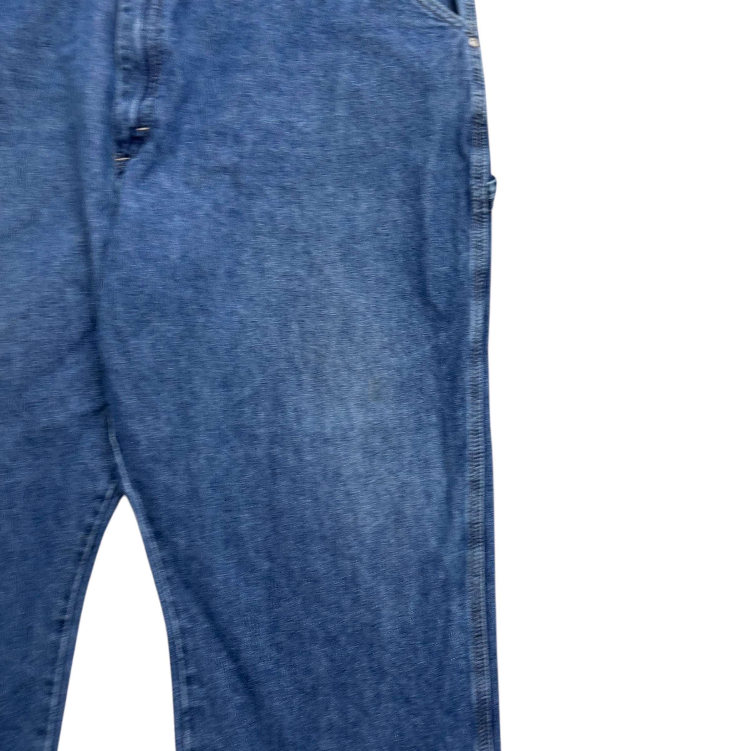 Wrangler Carpenter Jeans W46 L30 Mens Mid Blue Relaxed Straight Fit Denim