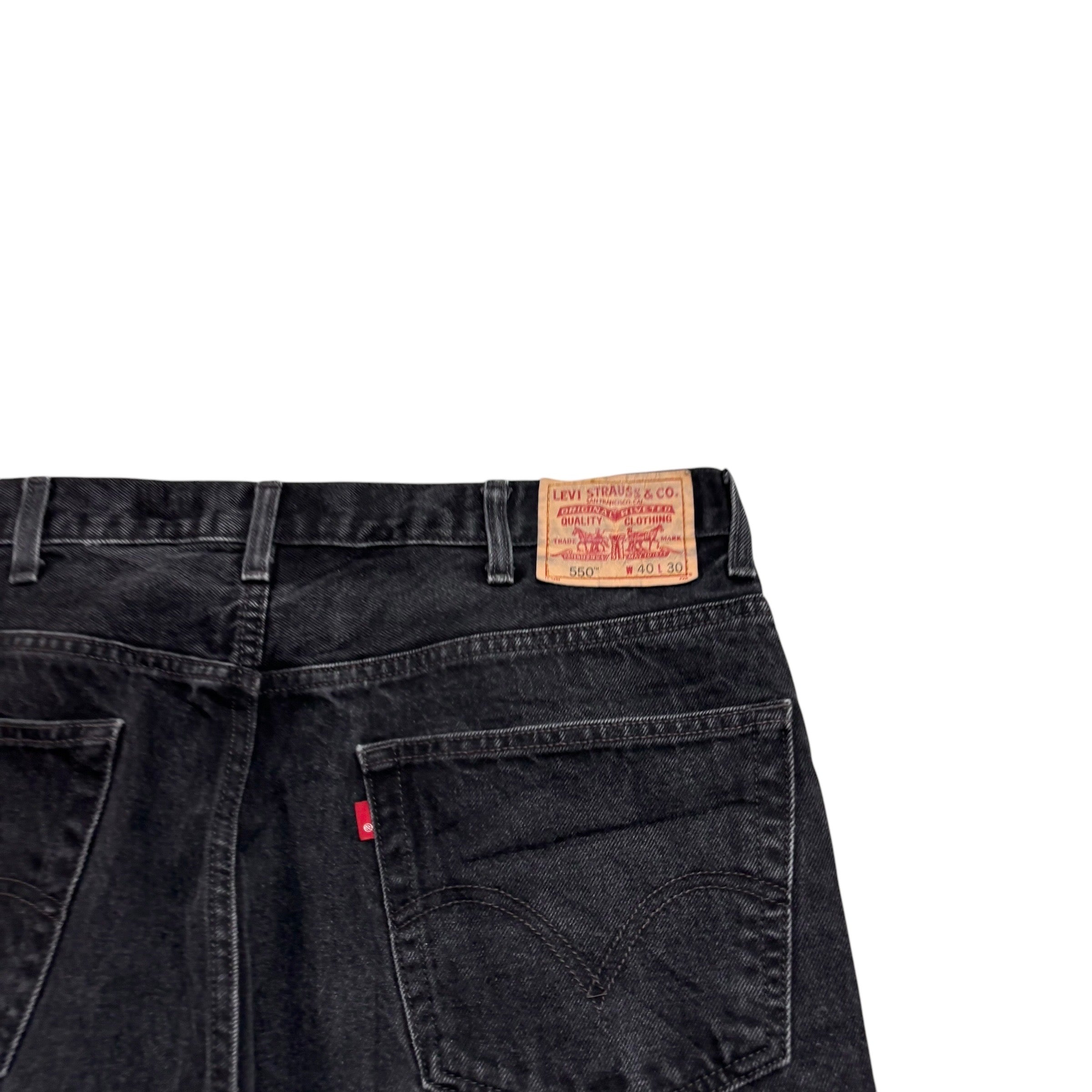 Levis 550 Jeans W40 L29 Mens Black Baggy Relaxed Straight Fit Vintage Denim (E)