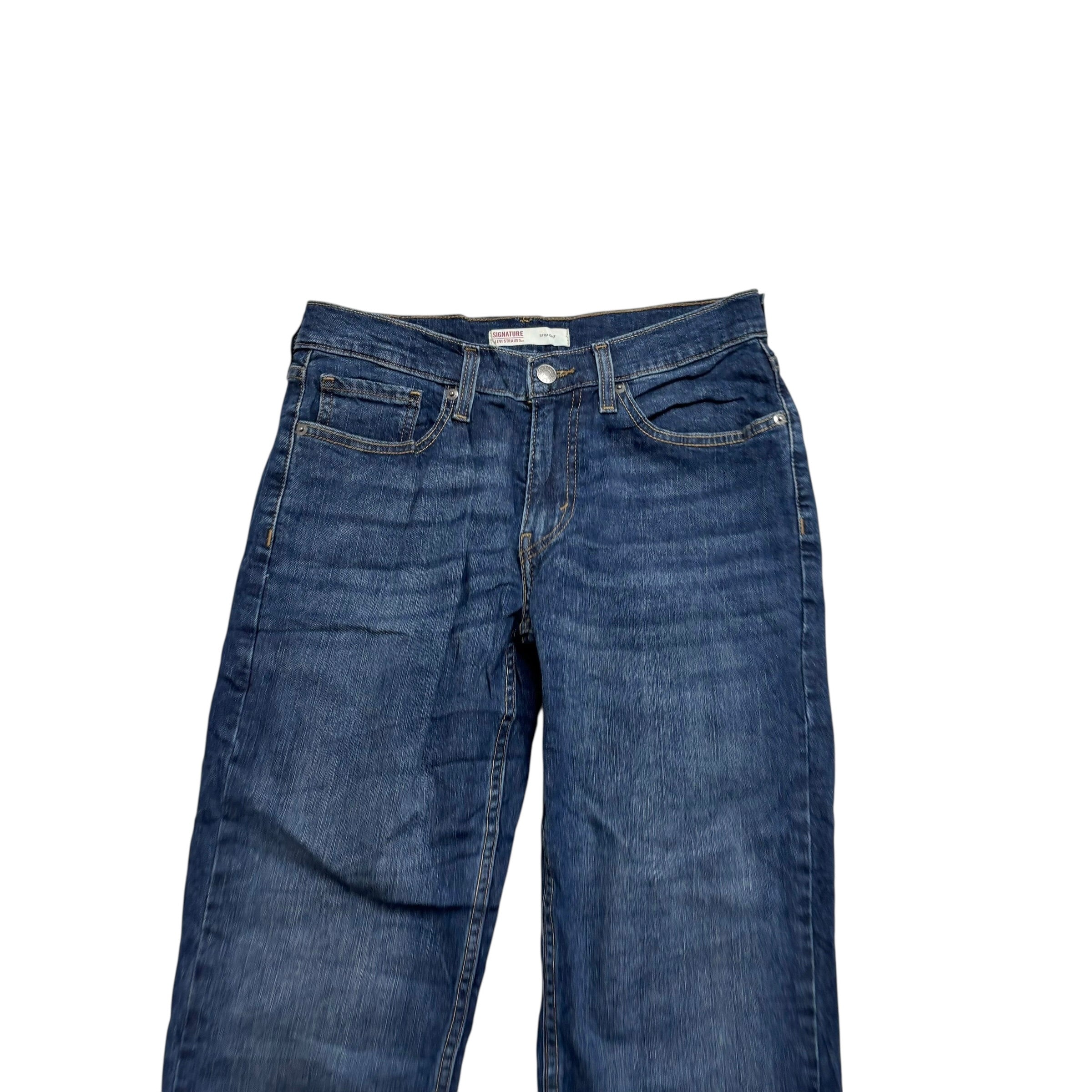 Levis Signature Jeans W29 L30 Mens Dark Blue Regular Straight Stretch Denim (E)