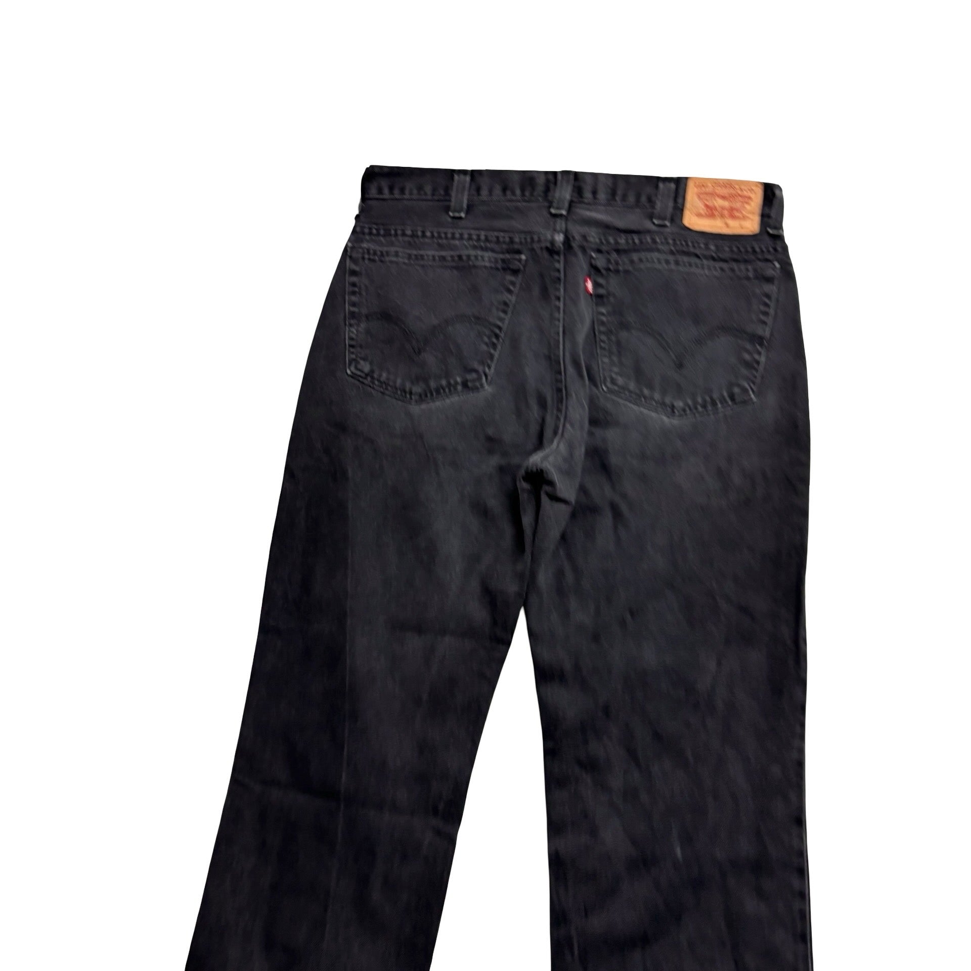 Levis Jeans W36 L30 Mens Black Regular Straight Fit Vintage Denim (E)