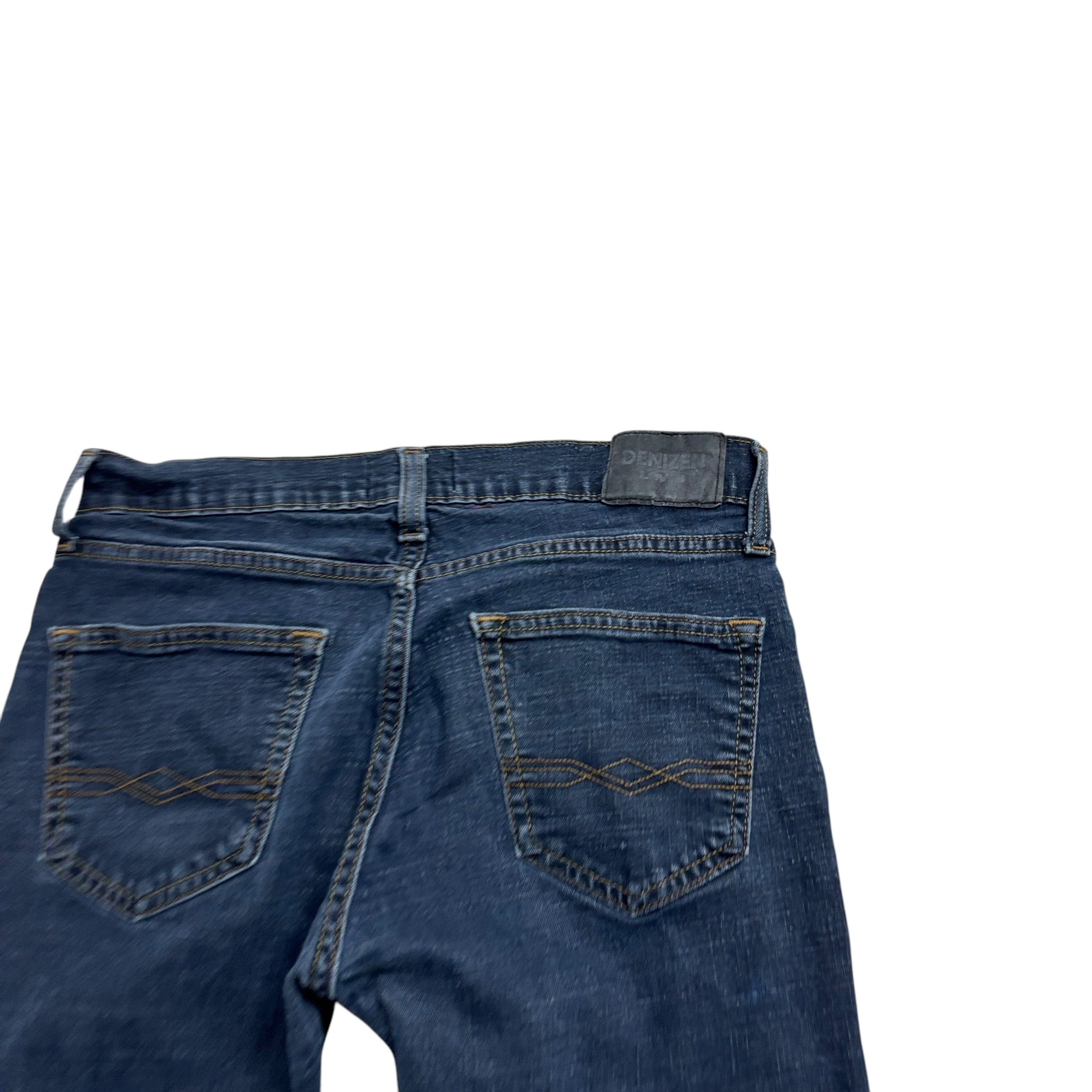 Levis Denizen Jeans W30 L32 Mens Dark Blue Slim Straight Fit Stretch Denim