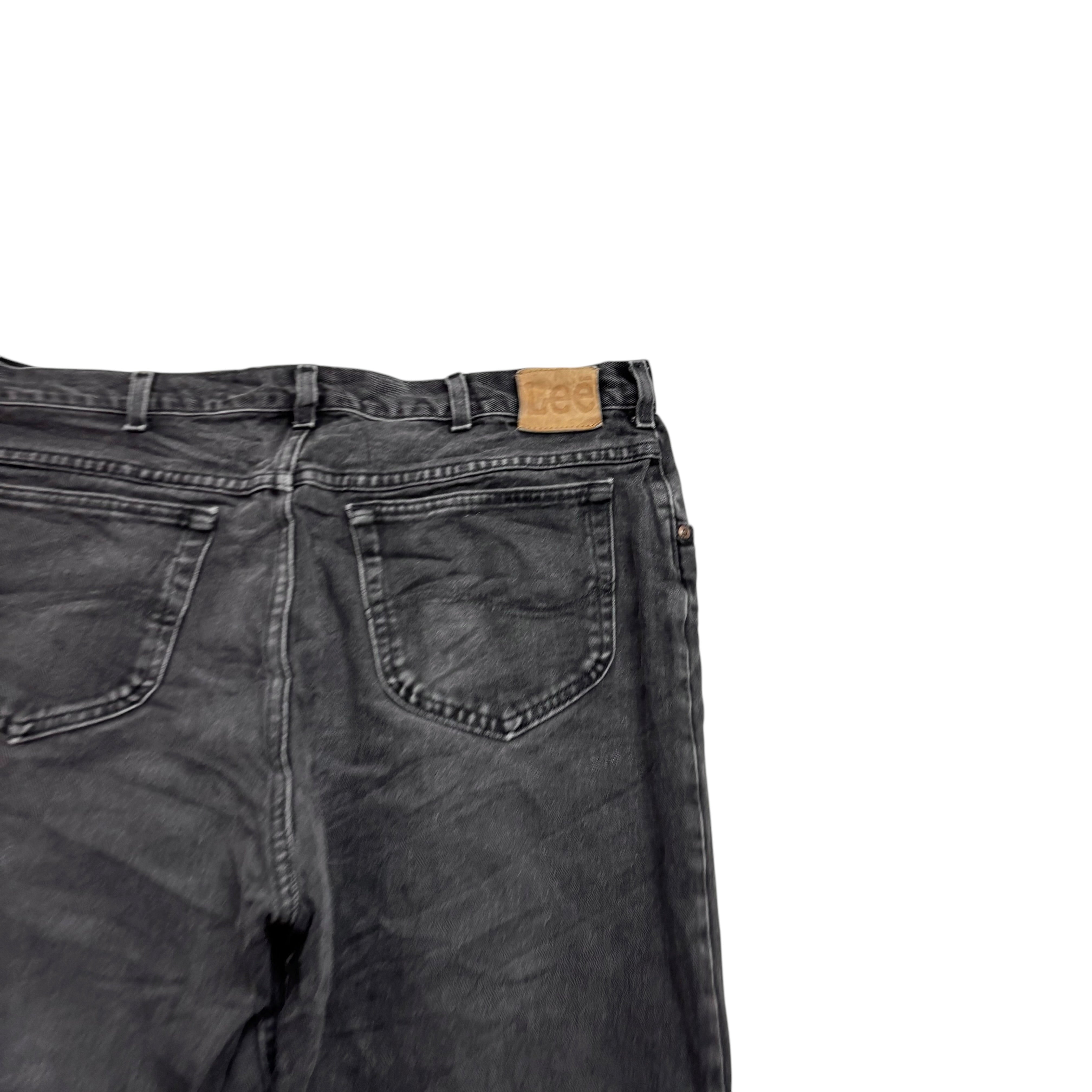 Lee Jeans W38 L30 Mens Black Regular Straight Fit Vintage Denim