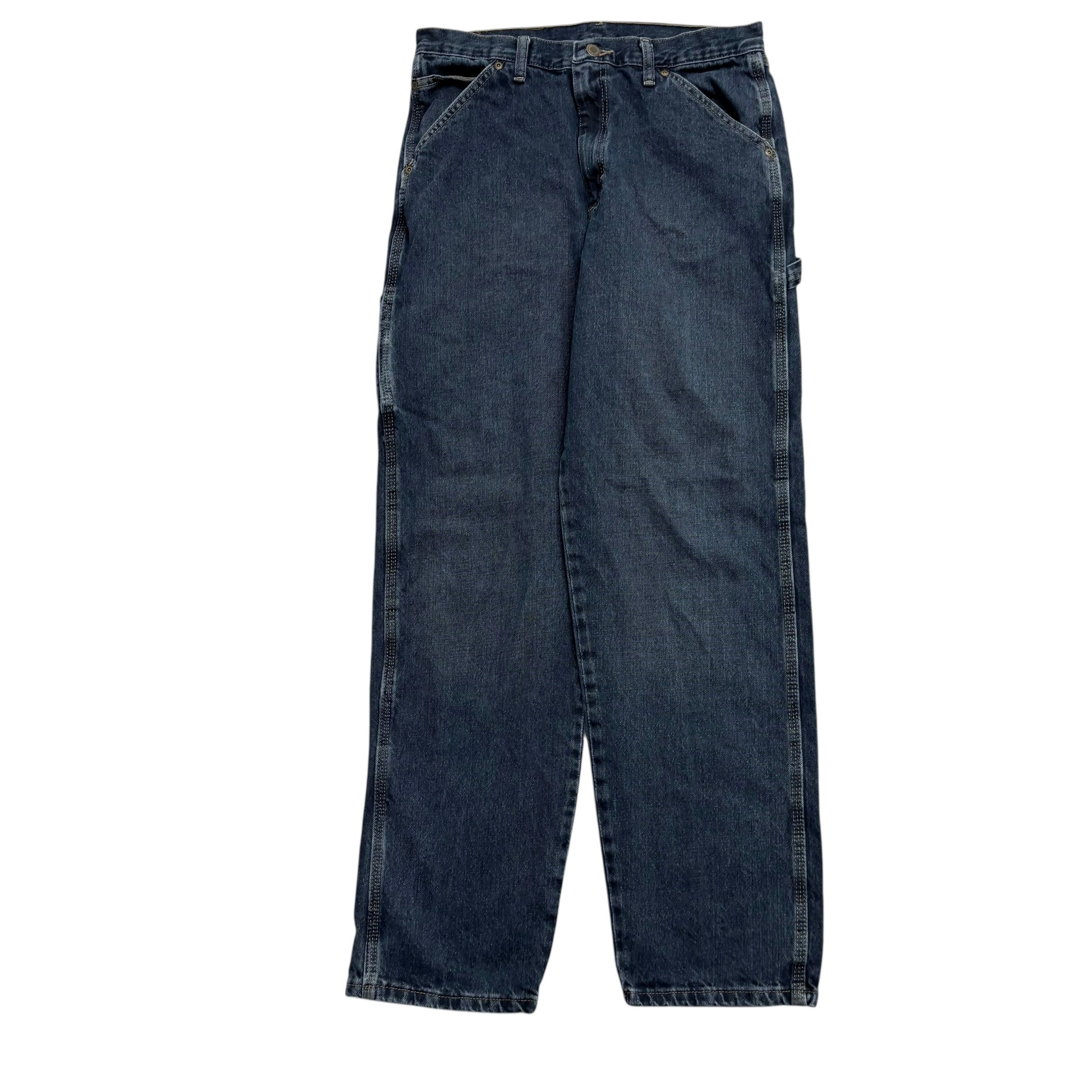 Wrangler Carpenter Jeans W32 L32 Mens Dark Blue Relaxed Straight Fit Vintage (E)