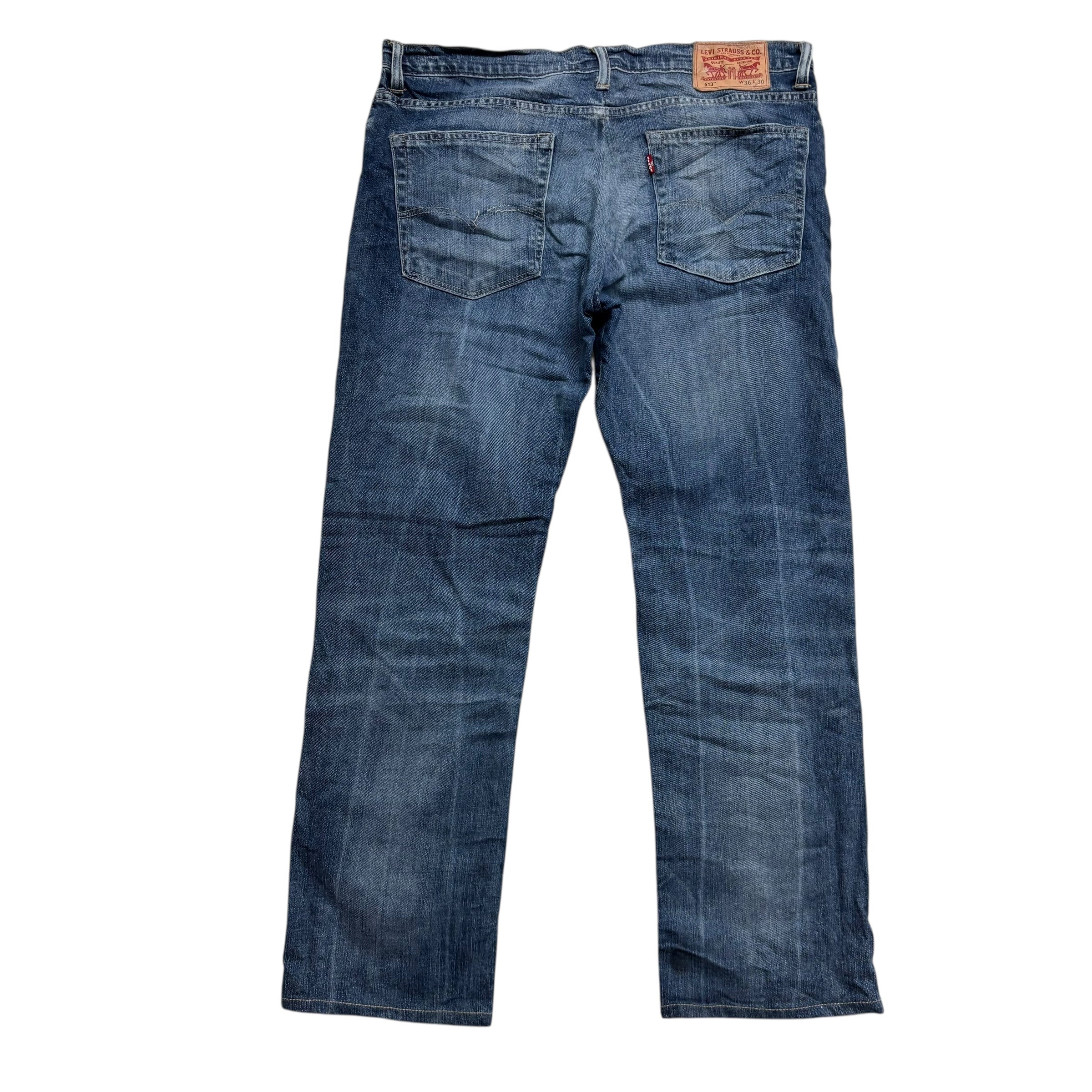 Levis 513 Jeans W36 L28 Mens Mid Blue Slim Straight Fit Stretch Denim