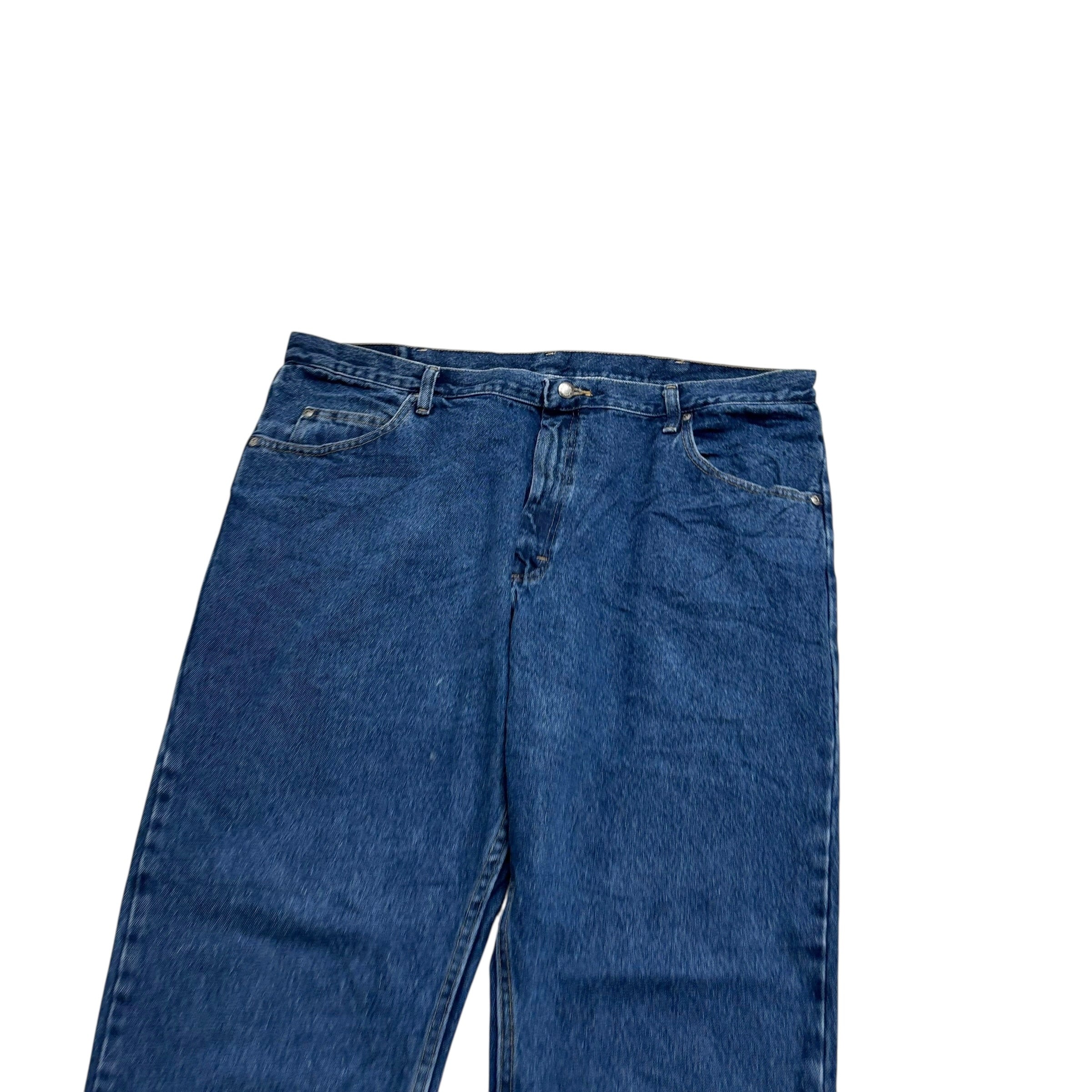 Wrangler Jeans W42 L29 Mens Mid Blue Relaxed Straight Fit Denim (E)