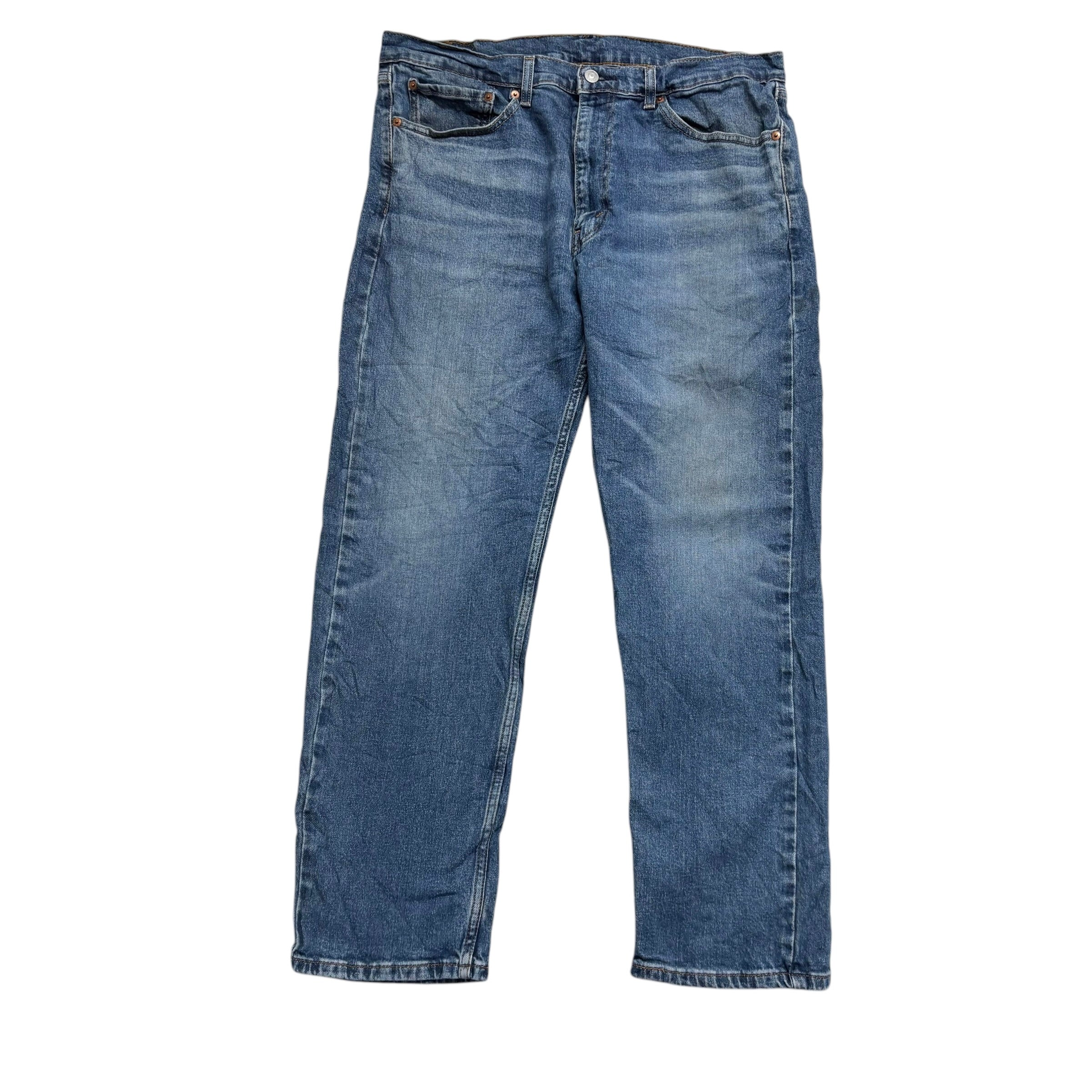 Levis 505 Jeans W36 L30 Mens Mid Blue Regular Straight Fit Stretch Denim