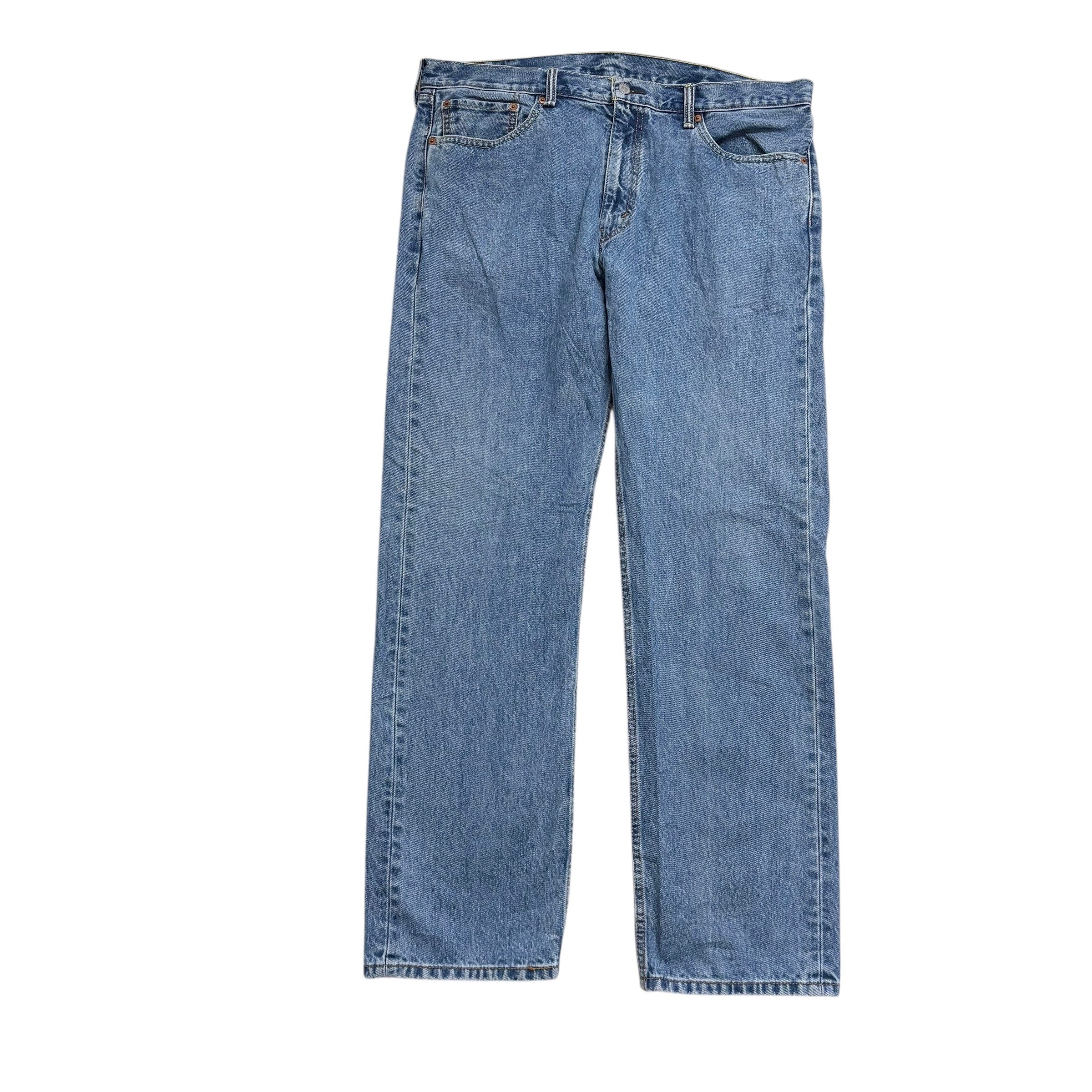 Levis 505 Jeans W40 L34 Mens Mid Blue Regular Straight Fit Denim (E)