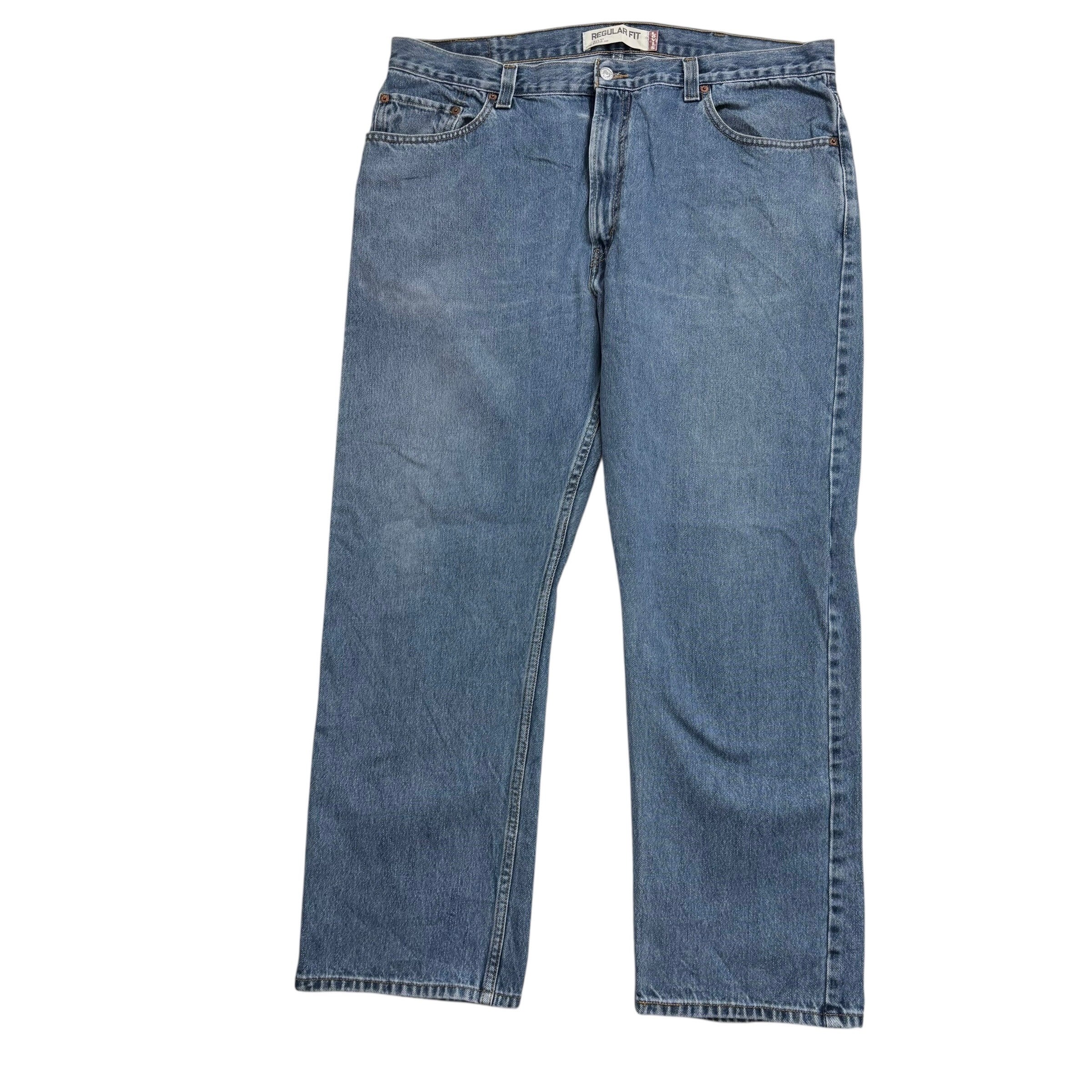 Levis 505 Jeans W40 L30 Mens Mid Blue Regular Straight Fit Vintage Denim