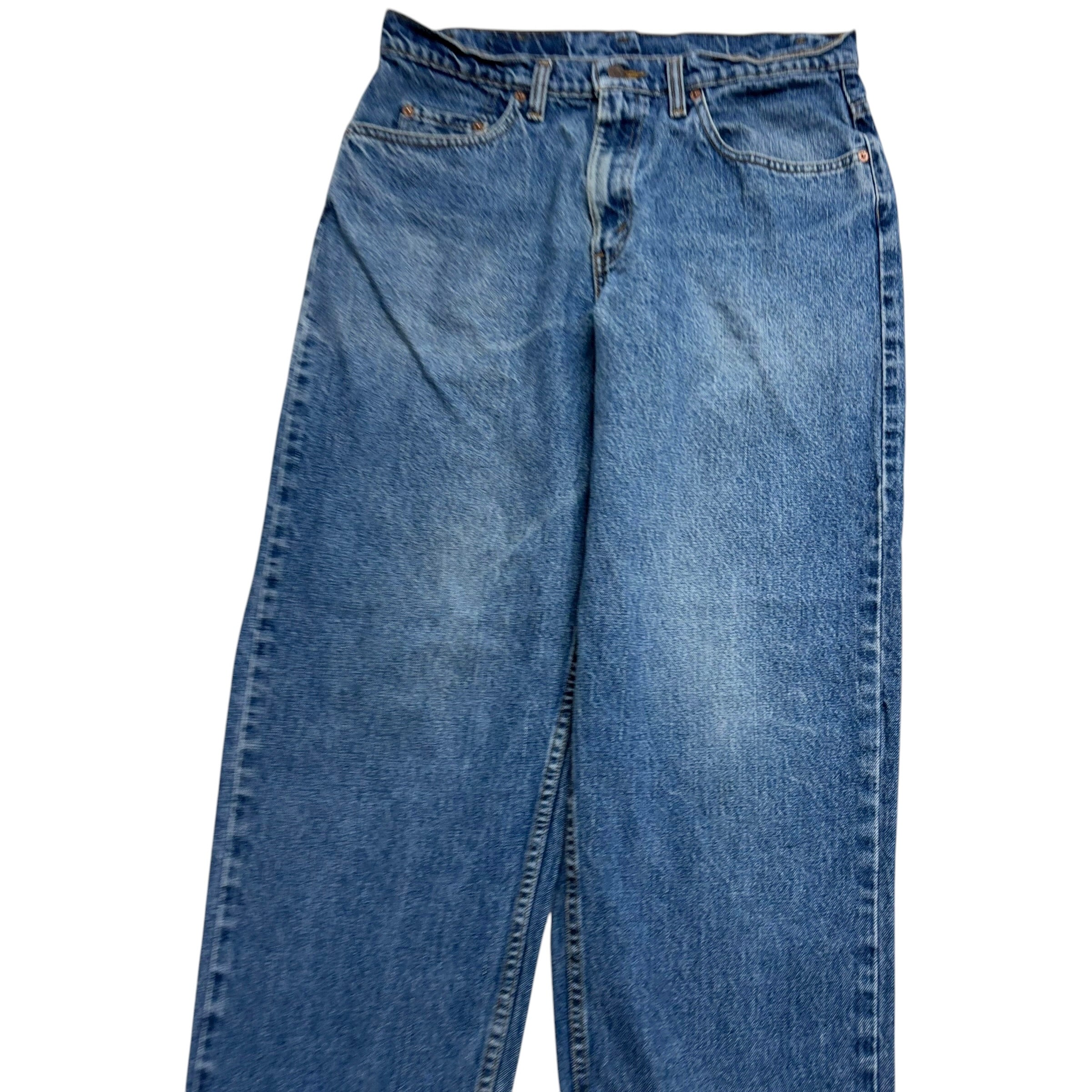 Levis 535 Jeans W33 L34 Mens Mid Blue Relaxed Straight Fit Vintage Denim