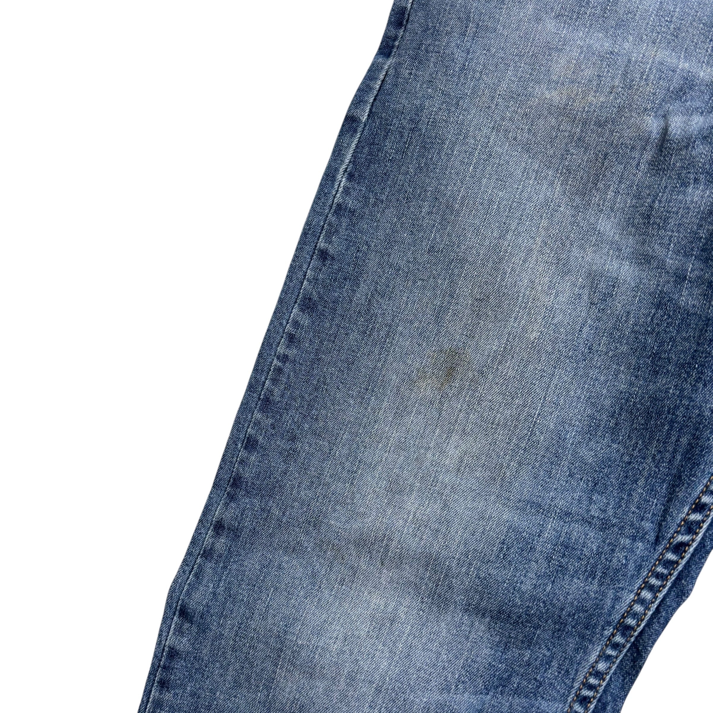 Levis 505 Jeans W36 L30 Mens Mid Blue Regular Straight Fit Stretch Denim (F)