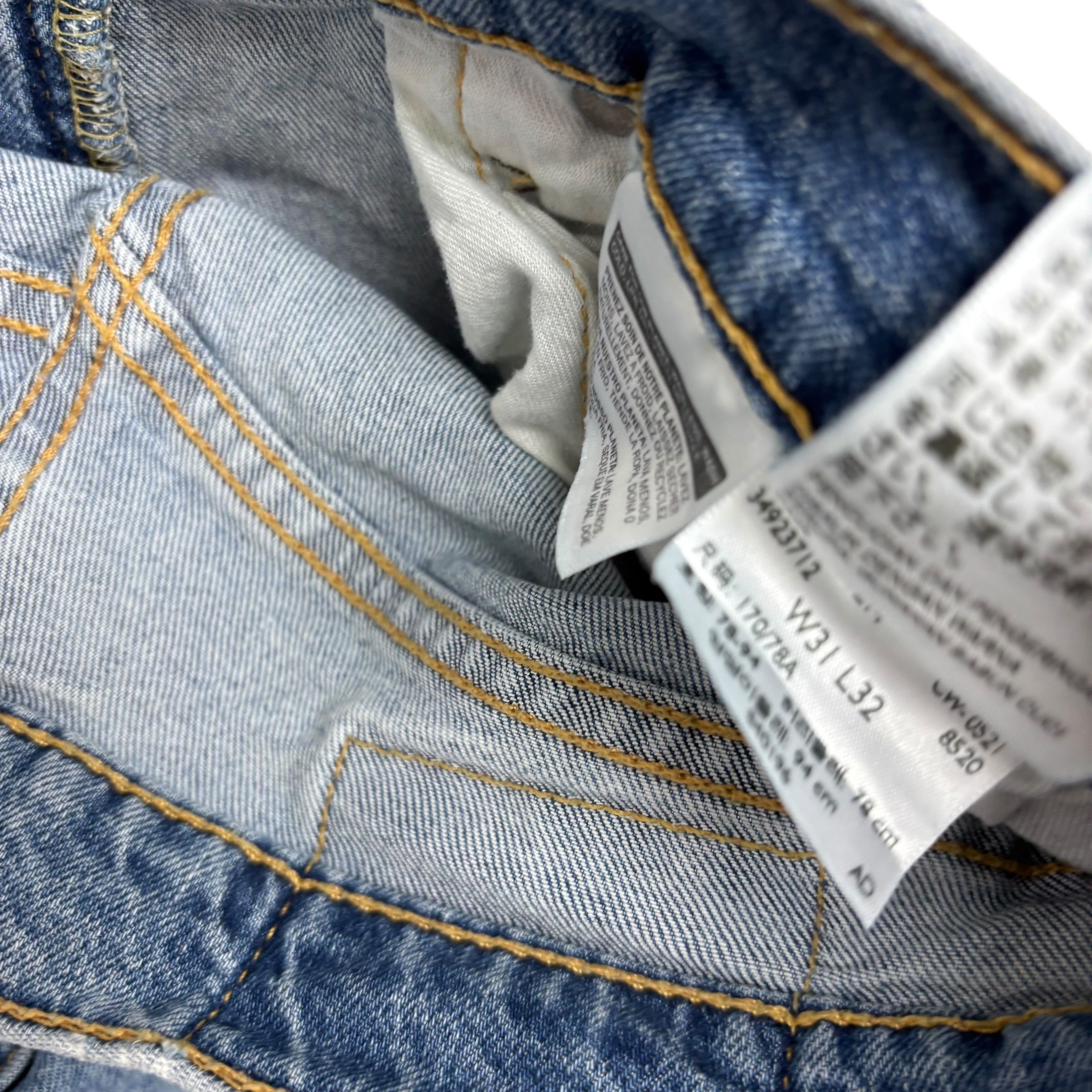 Levis 512 Distressed Jeans W31 L31 Mens Light Blue Slim Tapered Fit Stretch Denim