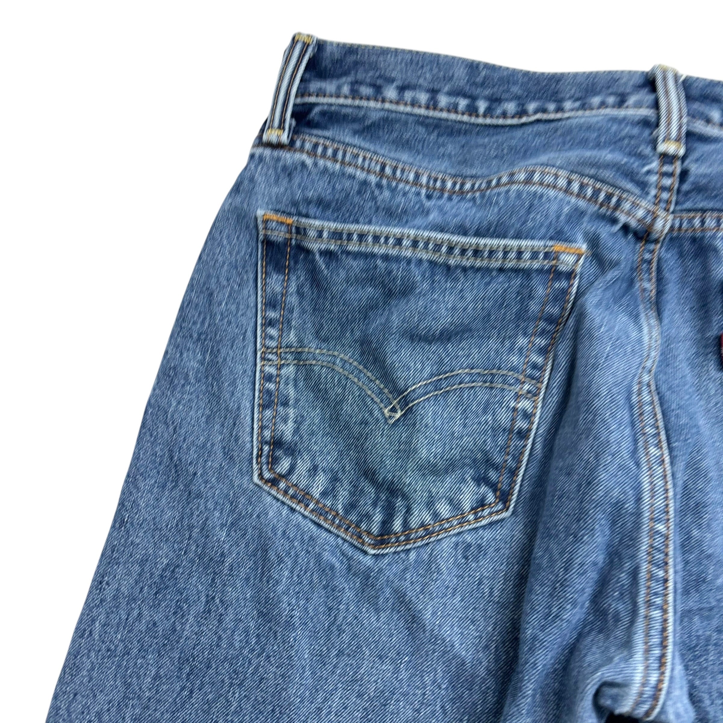Levis 505 Jeans W31 L32 Mens Mid Blue Regular Straight Fit Denim