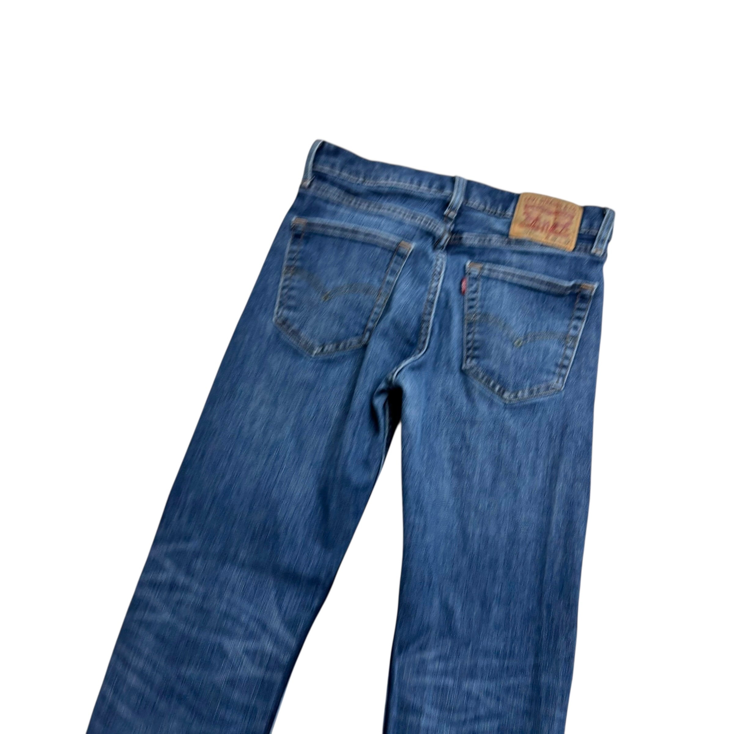 Levis 513 Jeans W30 L31 Mens Mid Blue Slim Straight Fit Stretch Denim (E)