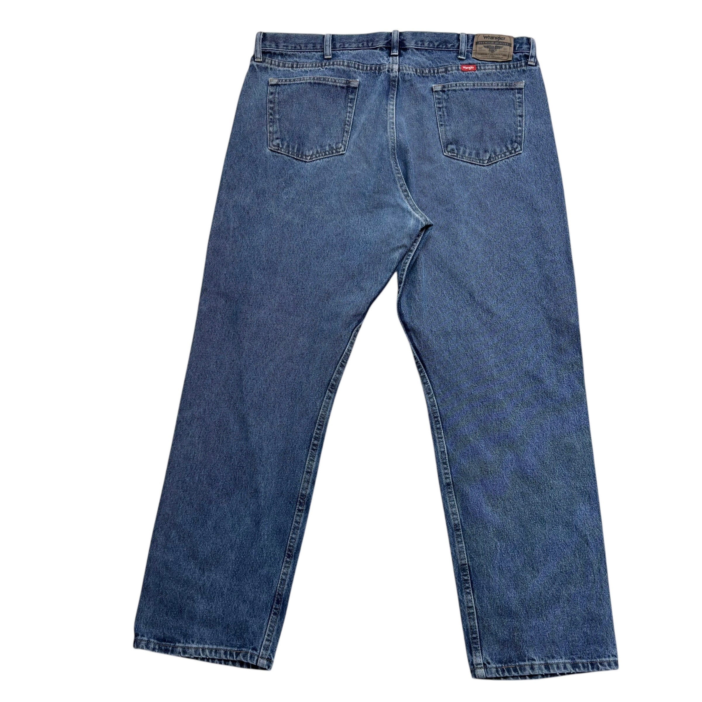 Wrangler Jeans W42 L32 Mens Mid Blue Relaxed Straight Fit Denim