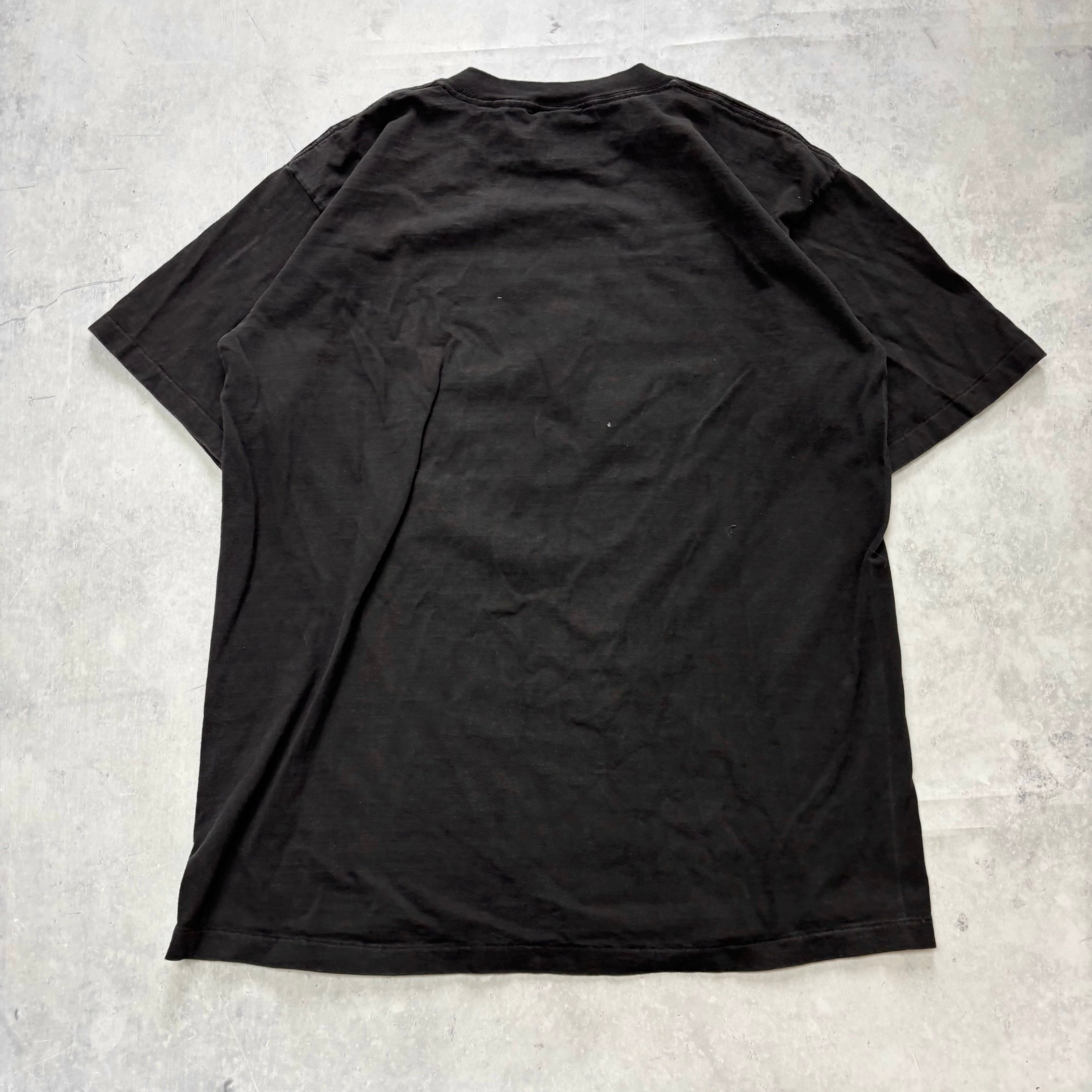 Vintage T Shirt Mens Large Black Single Stitch Graphic Print 90s USA (E)