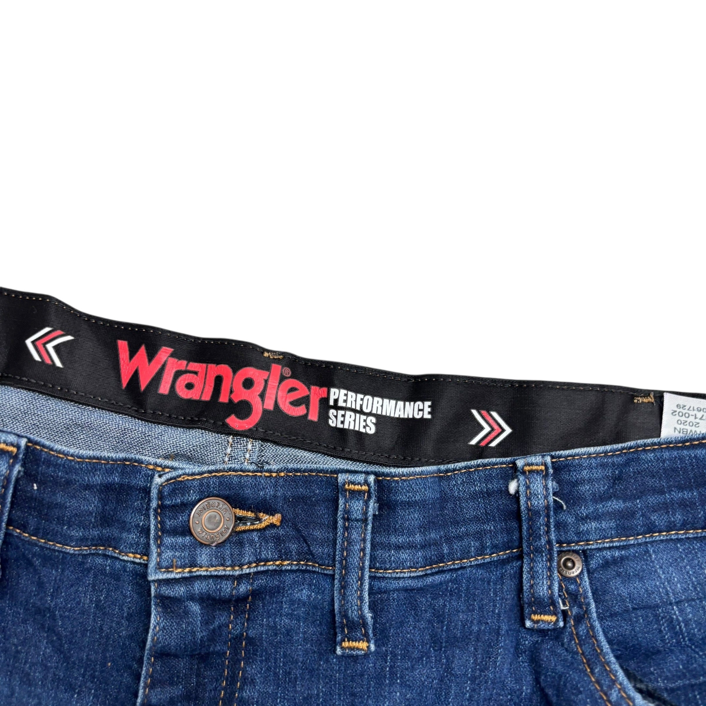 Wrangler Jeans W46 L30 Mens Dark Blue Regular Straight Fit Stretch Denim (E)