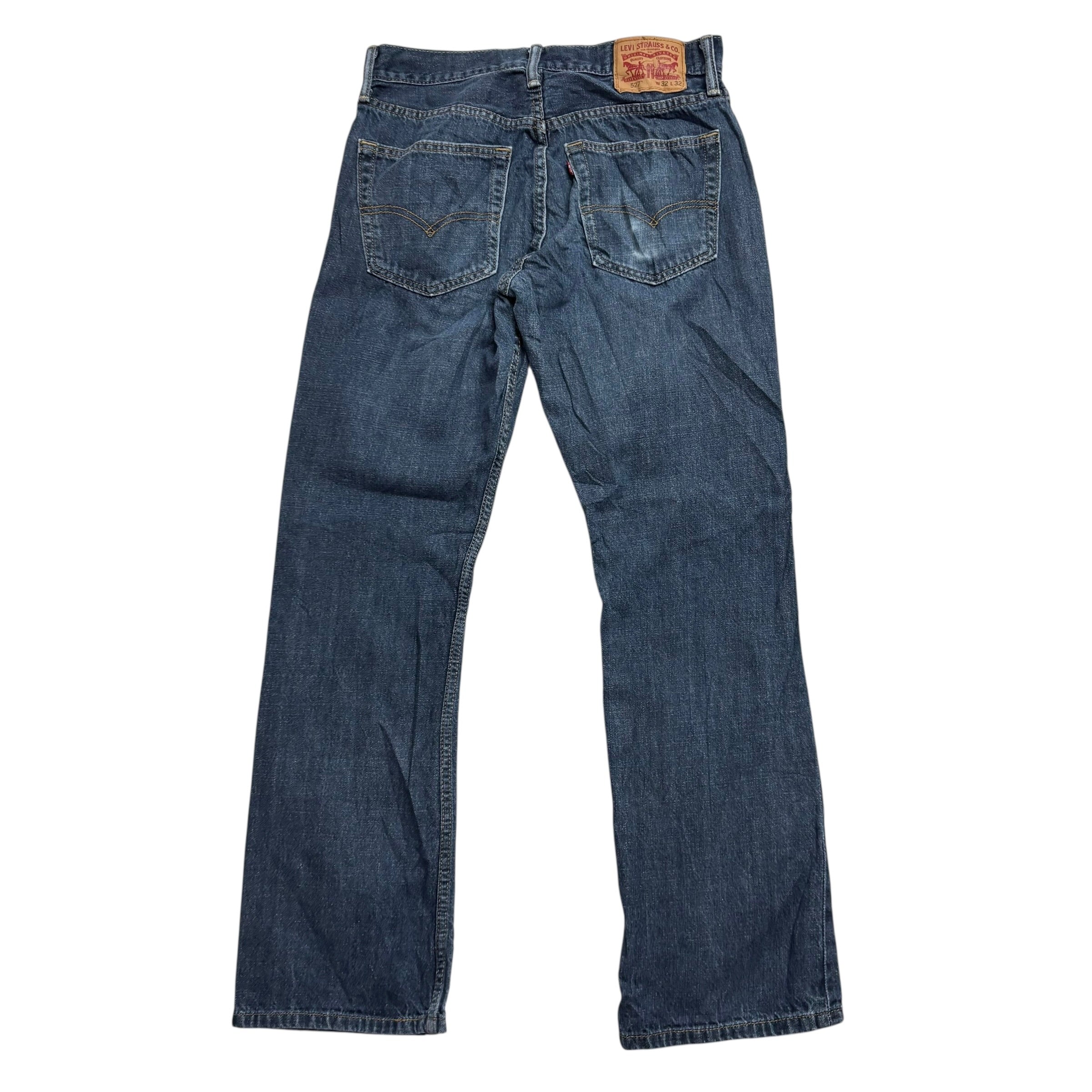 Levis 527 Jeans W32 L32 Mens Dark Blue Slim Bootcut Fit Denim (E)