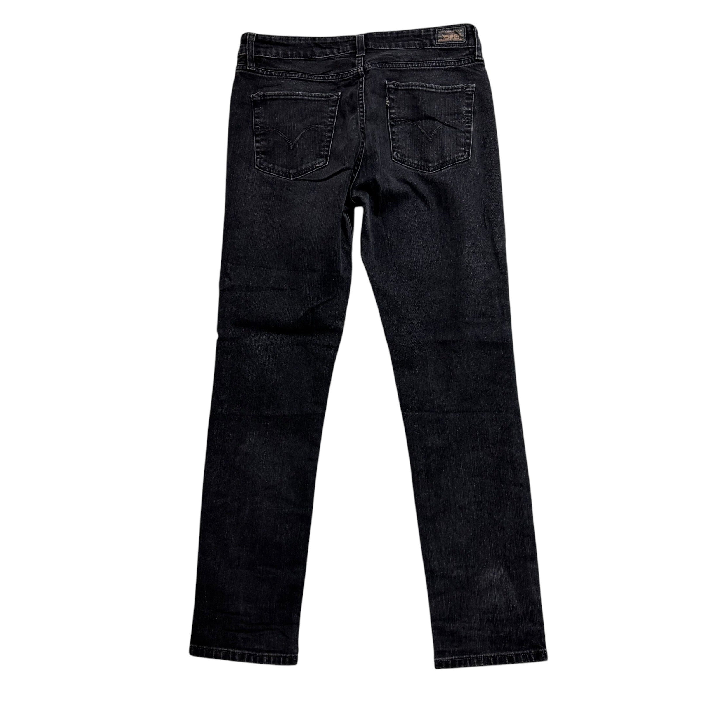 Levis Jeans W30 L30 Womens Black Mid Rise Skinny Fit Stretch Denim