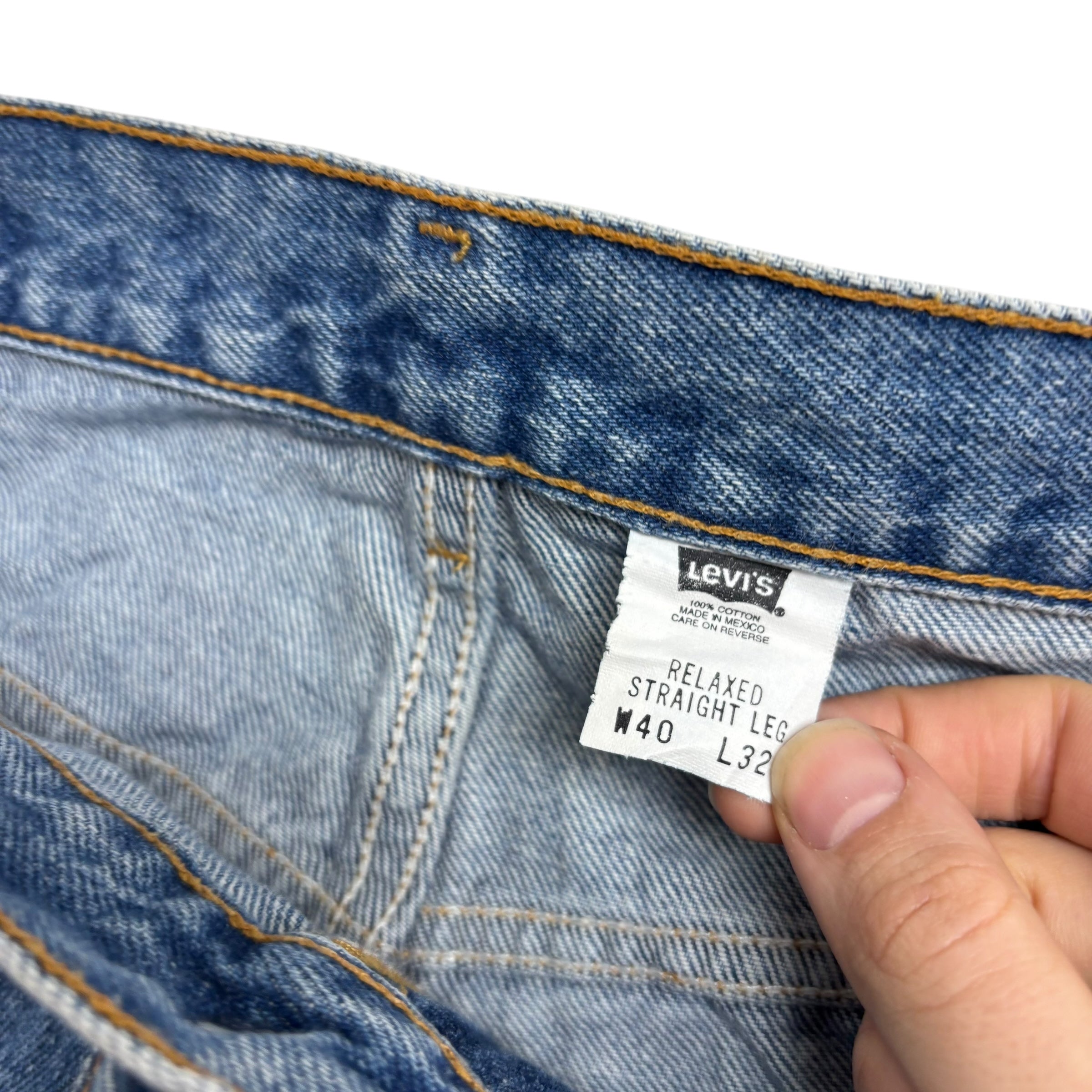Levis Jeans W40 L32 Mens Light Blue Baggy Relaxed Straight Fit Vintage 90s Denim