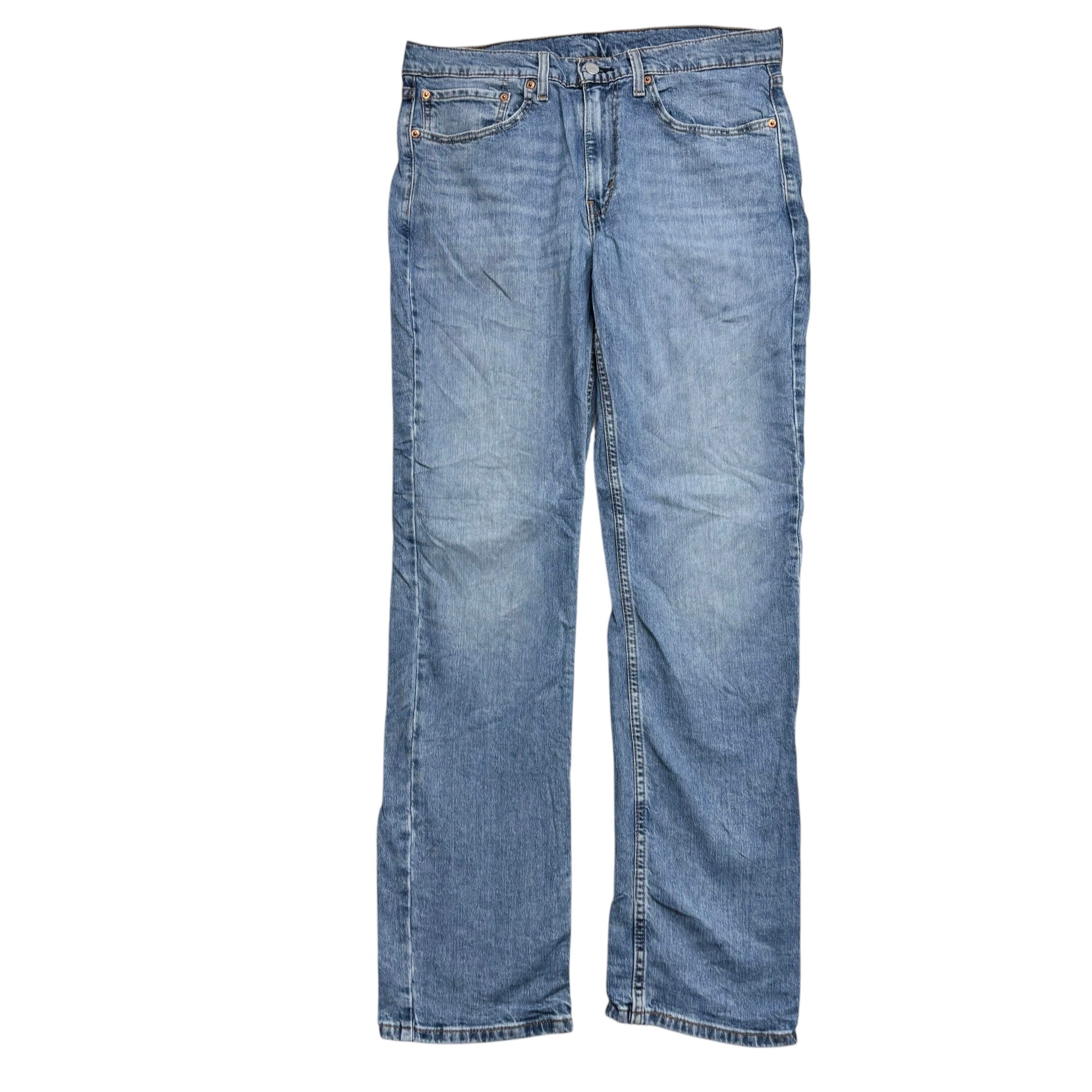 Levis 514 Jeans W34 L34 Mens Light Blue Regular Straight Fit Stretch Denim (E)