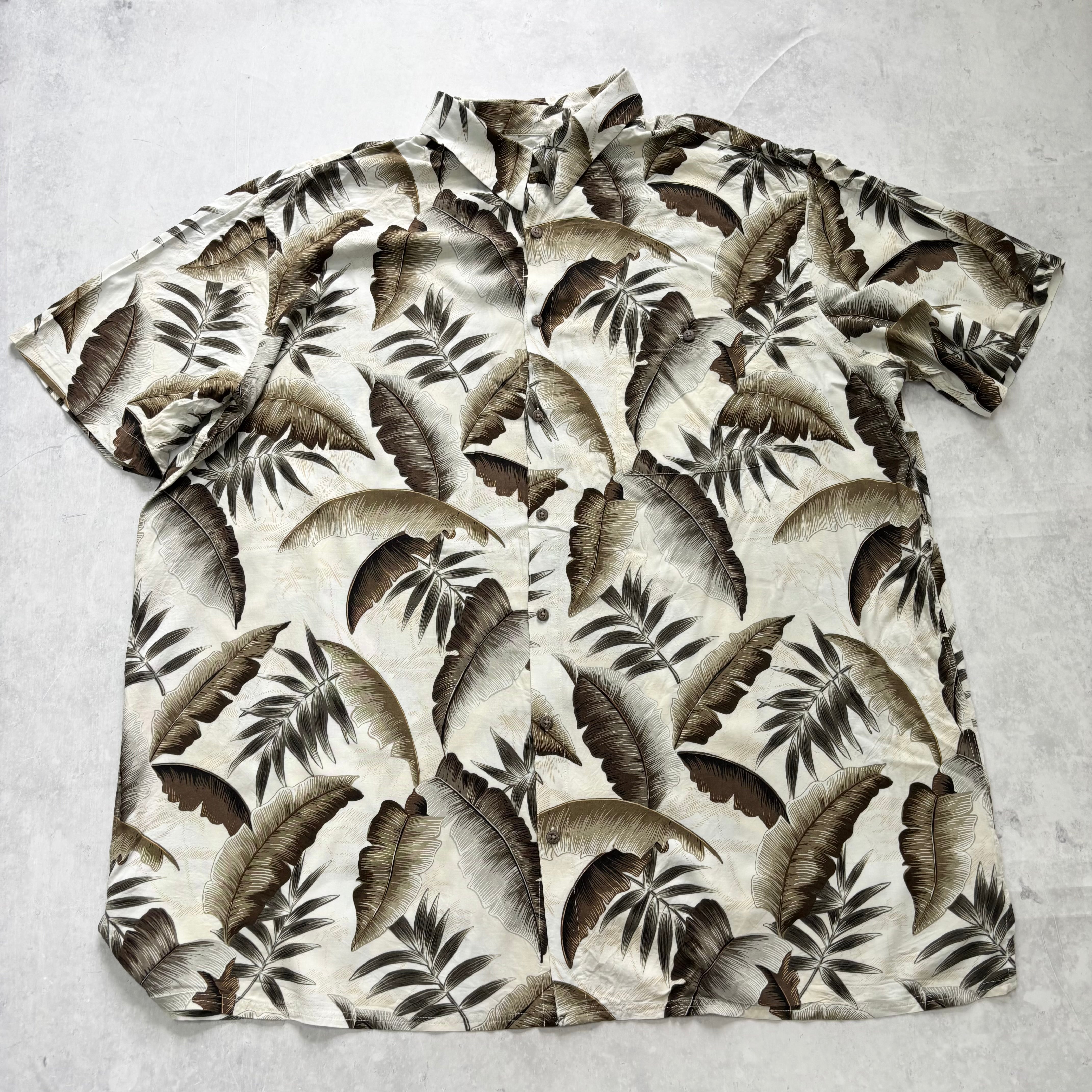 Vintage Hawaiian Shirt Mens 3XL Tall Floral Aloha Short Sleeve Rayon (E)