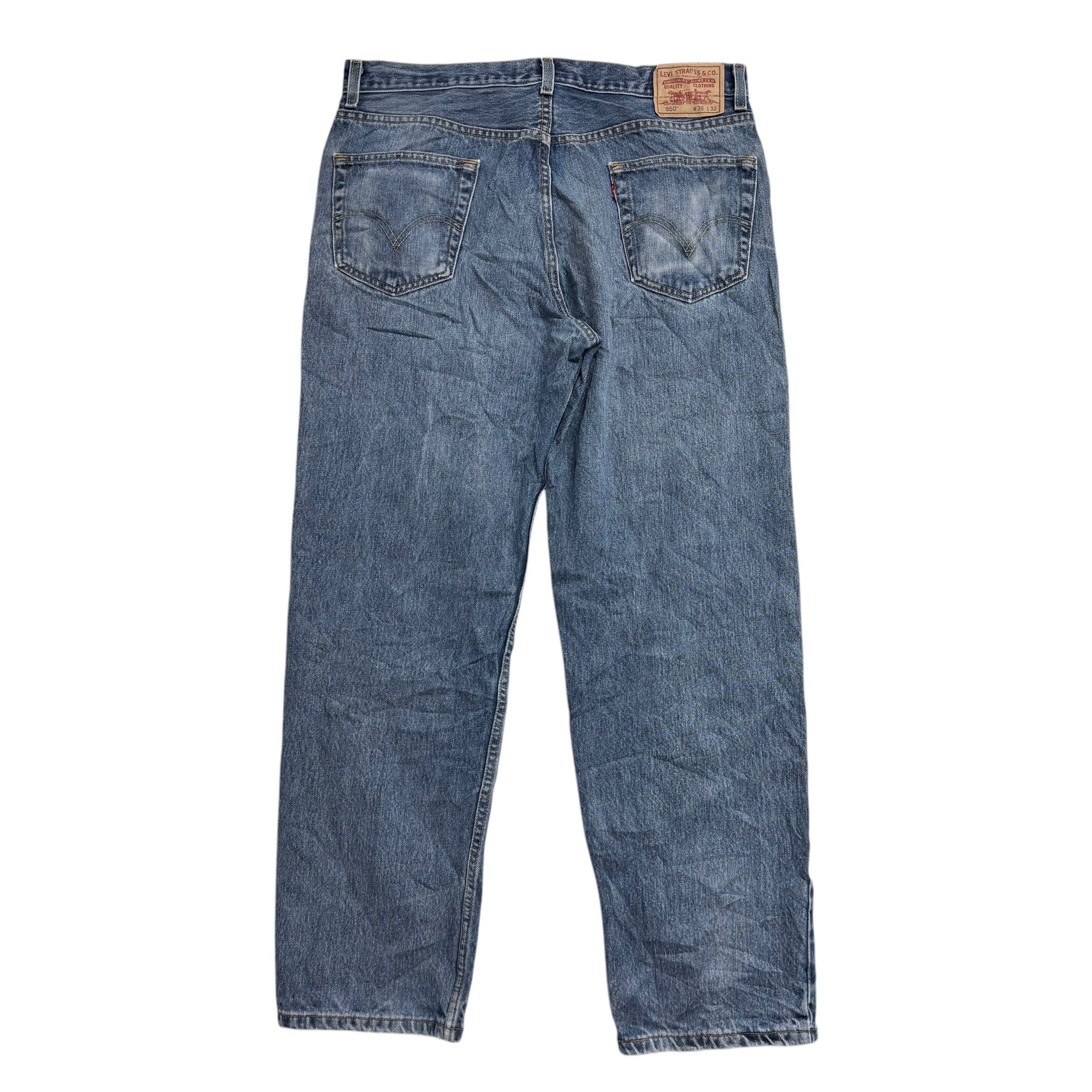 Levis 550 Jeans W36 L32 Mens Mid Blue Baggy Relaxed Straight Vintage Denim (E)