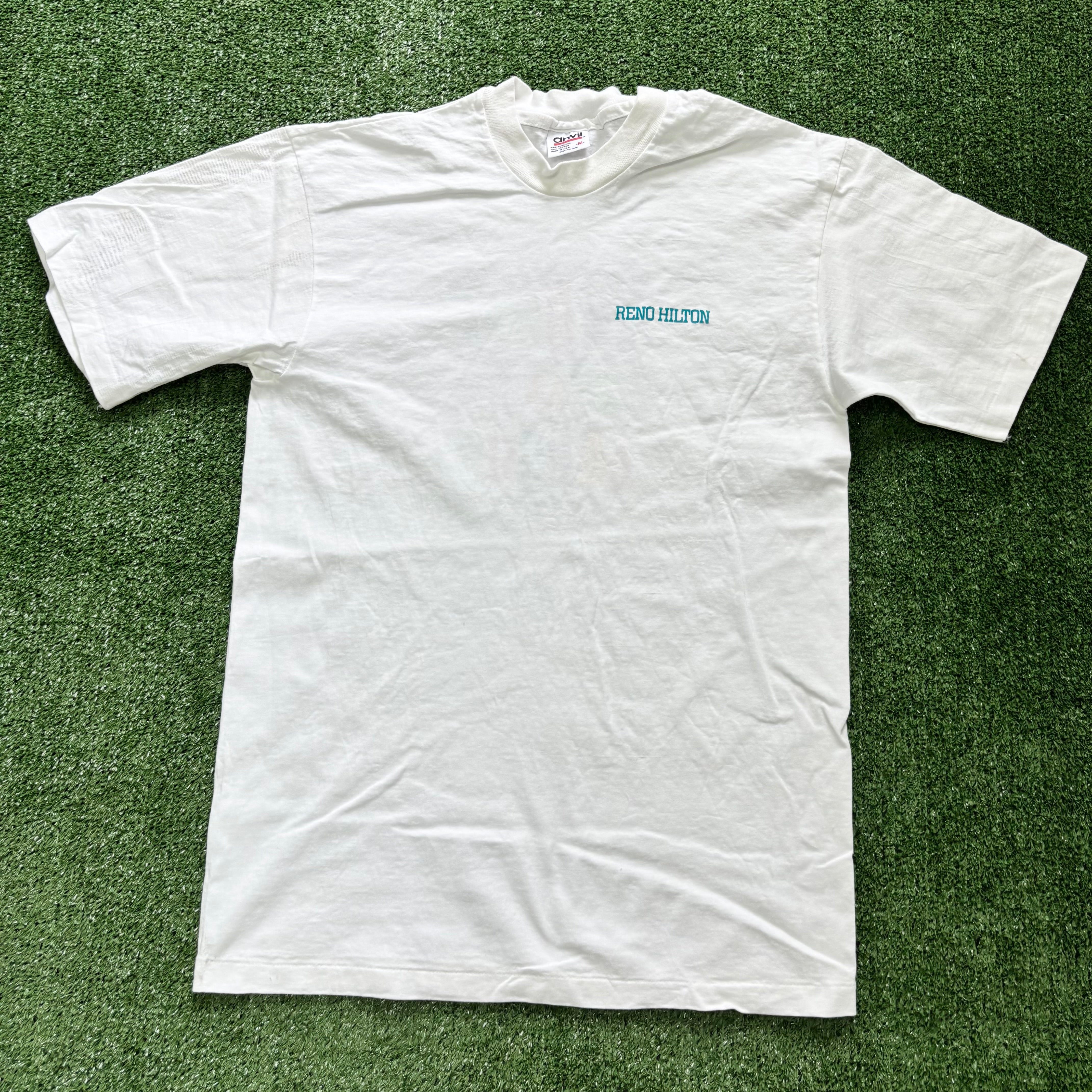 Vintage T Shirt Mens Small White Single Stitch Graphic Print 90s