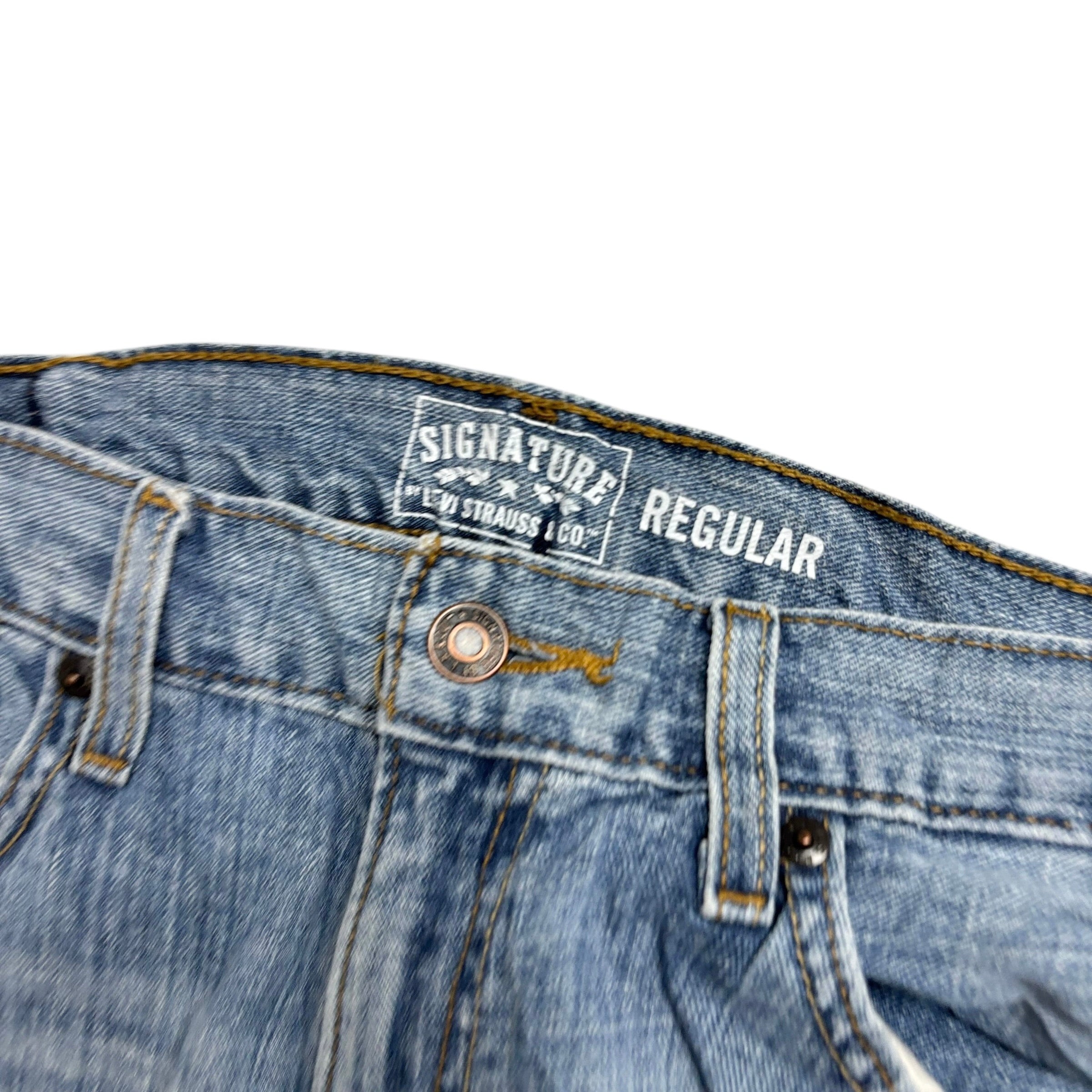 Levis Signature Jeans W33 L30 Mens Light Blue Regular Straight Fit Vintage (E)