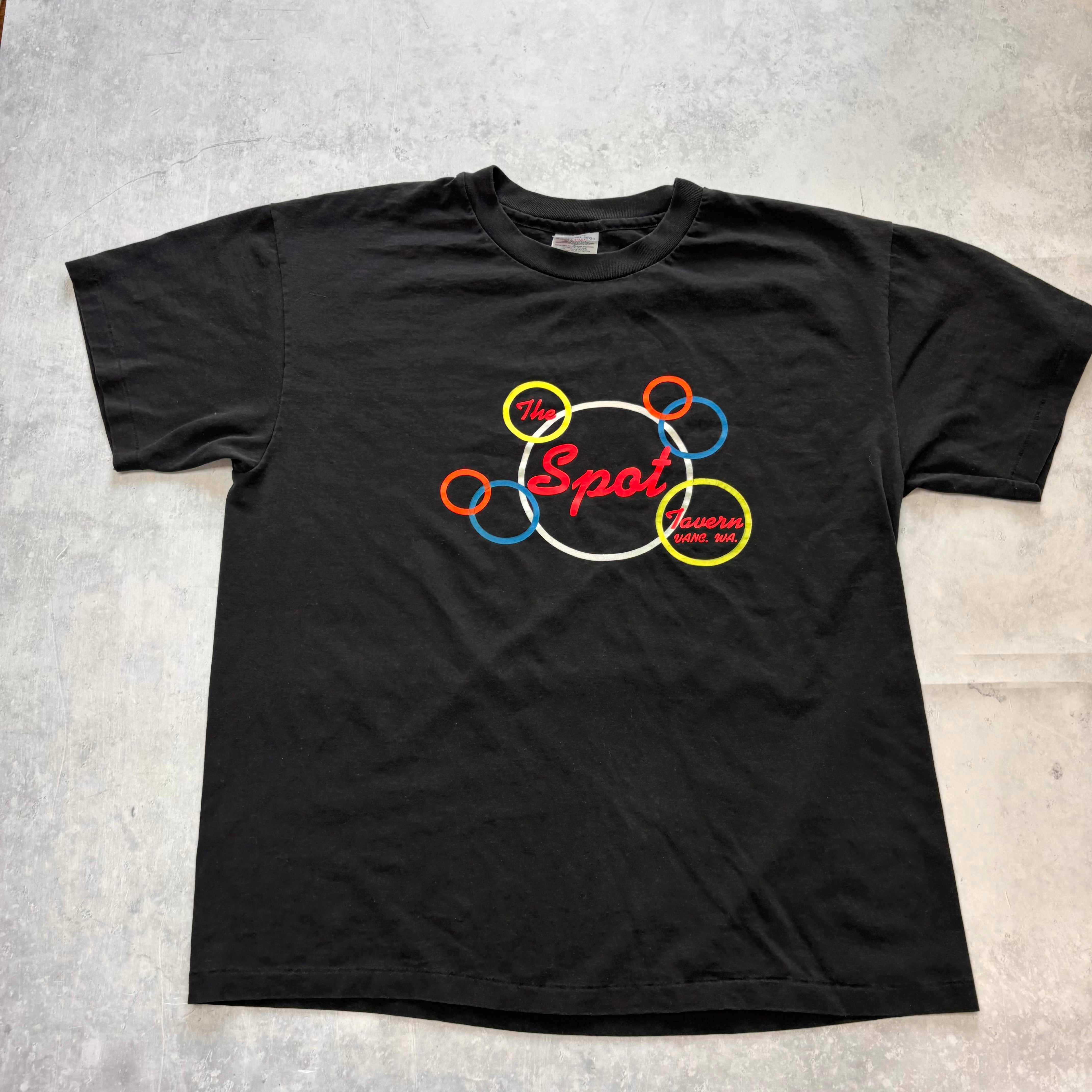 Vintage T Shirt Mens Medium Black Single Stitch Graphic Print 90s Tourist (E)