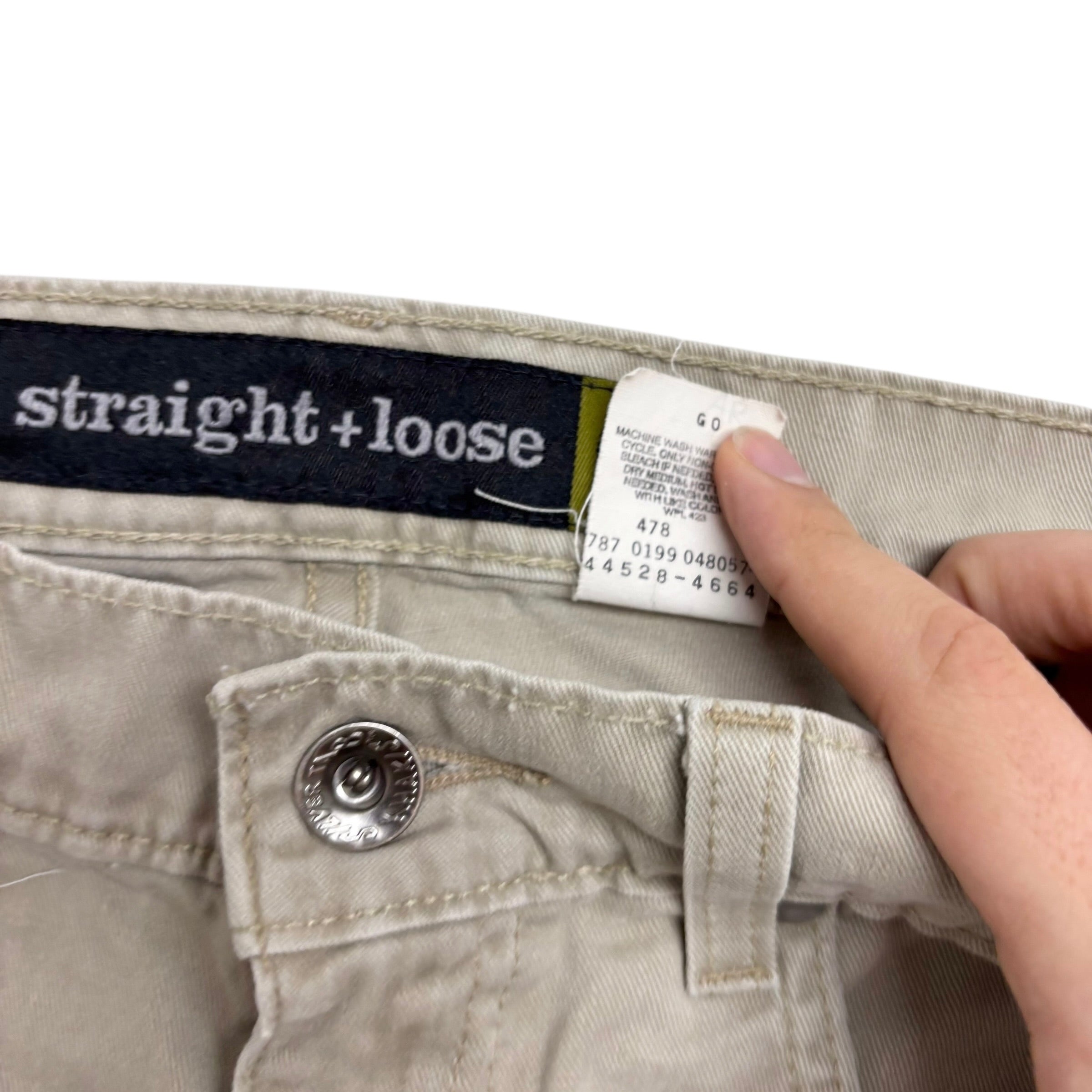 Levis SilverTab Baggy Pants W30 L30 Mens Cream Relaxed Vintage 90s Trousers (E)