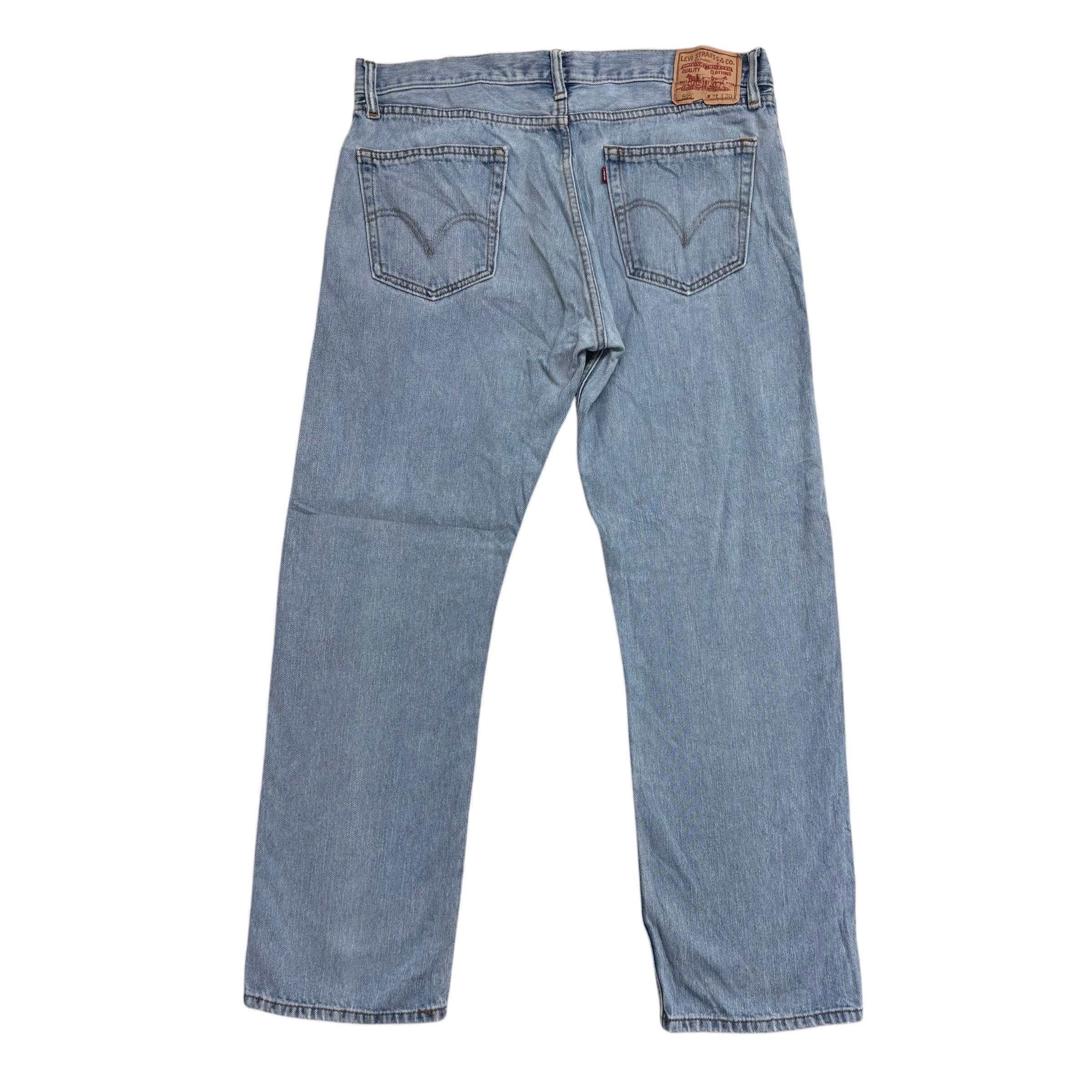 Levis 505 Jeans W36 L30 Mens Light Blue Regular Straight Fit Vintage Denim (E)