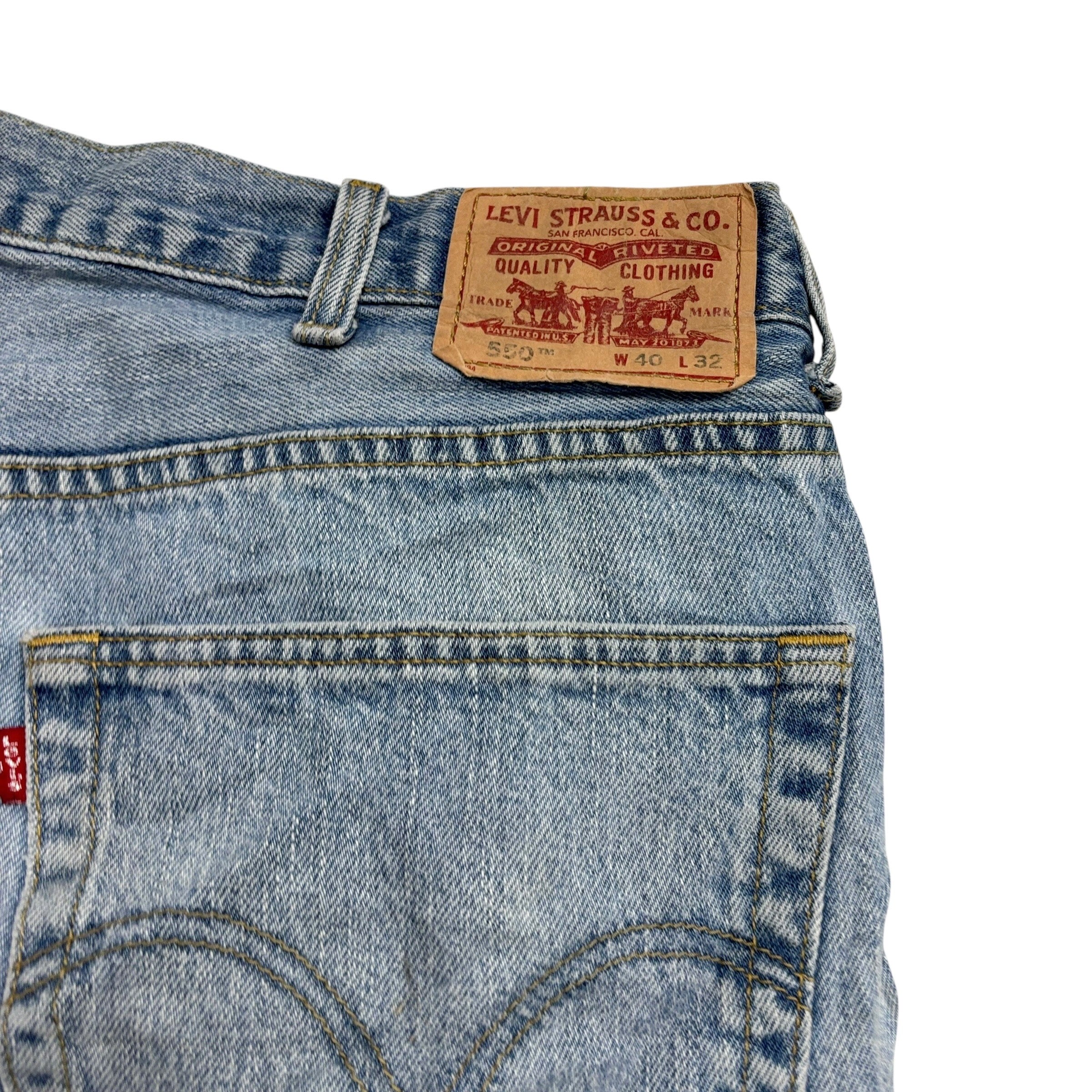 Levis 550 Jeans W40 L32 Mens Light Blue Baggy Relaxed Straight Fit Vintage Denim