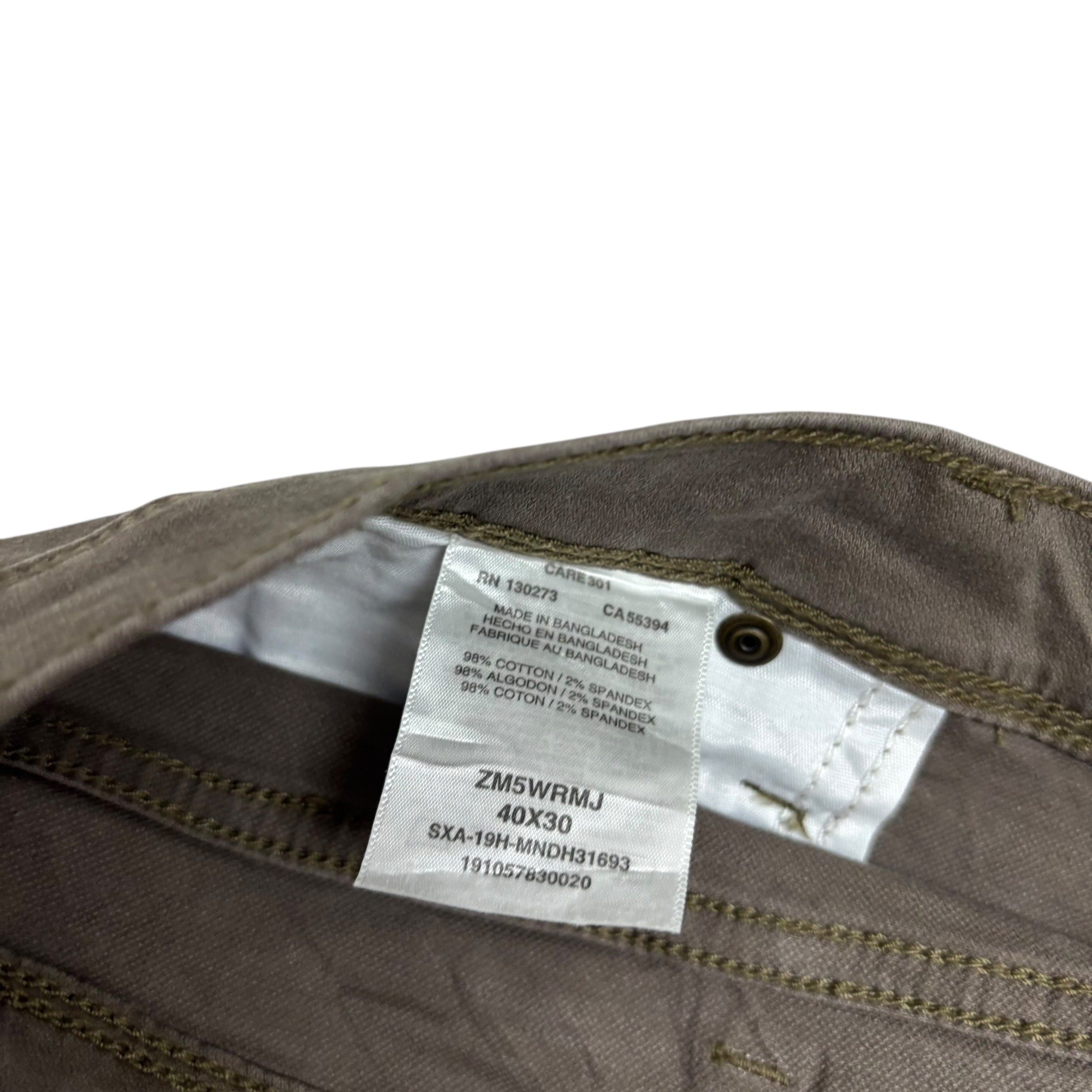 Wrangler Trousers W40 L30 Mens Brown Regular Straight Fit Stretch Pants (E)
