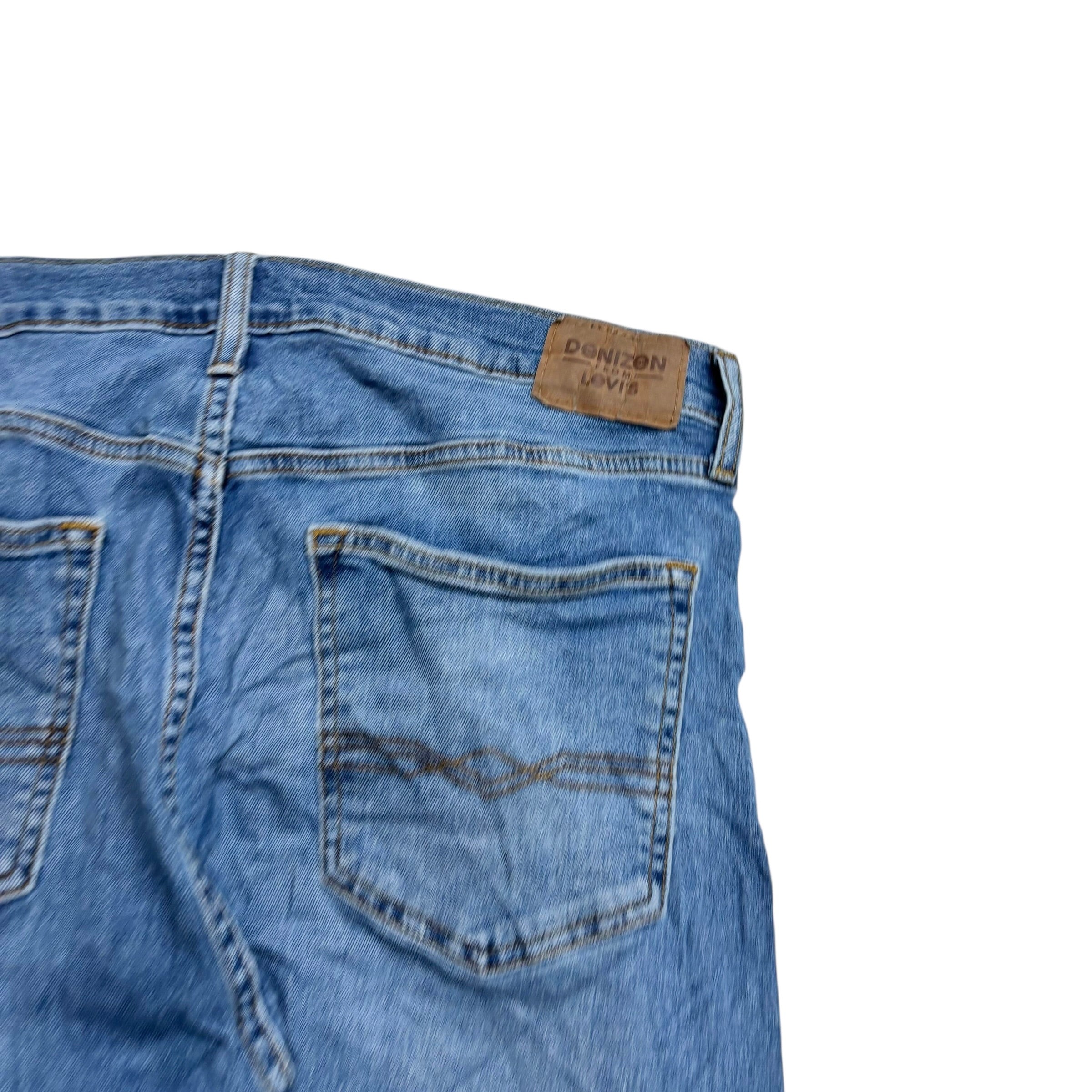 Levis Denizen Jeans W36 L34 Mens Mid Blue Slim Straight Fit Stretch Denim