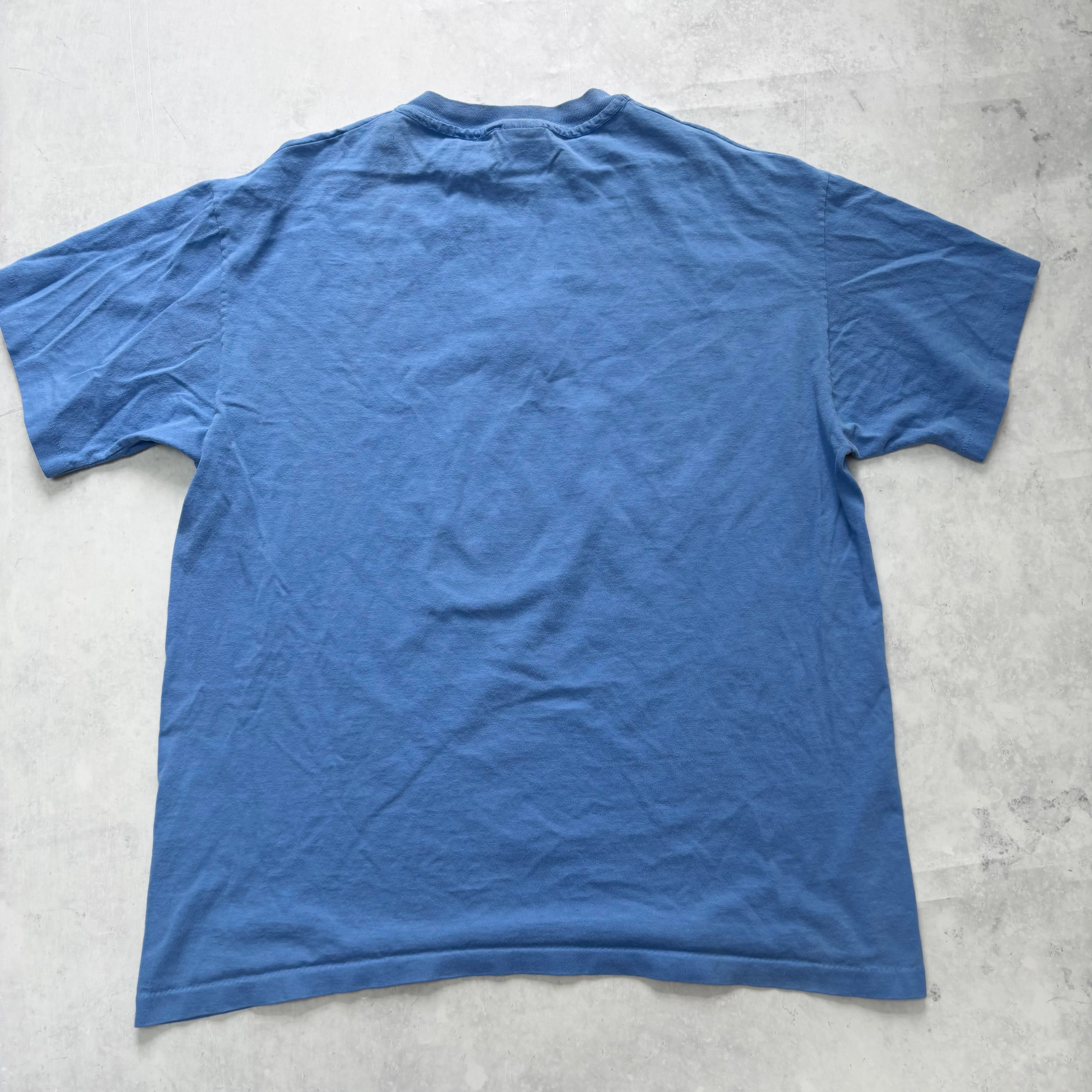 Vintage T Shirt Mens Large Blue Single Stitch Graphic Print 90s