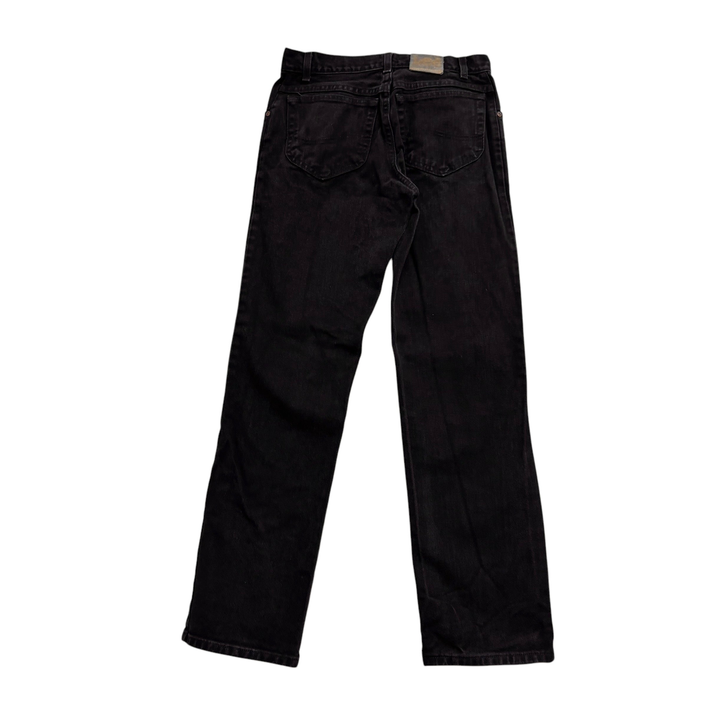 Lee Jeans W30 L32 Mens Black Regular Straight Fit Vintage Denim (E)