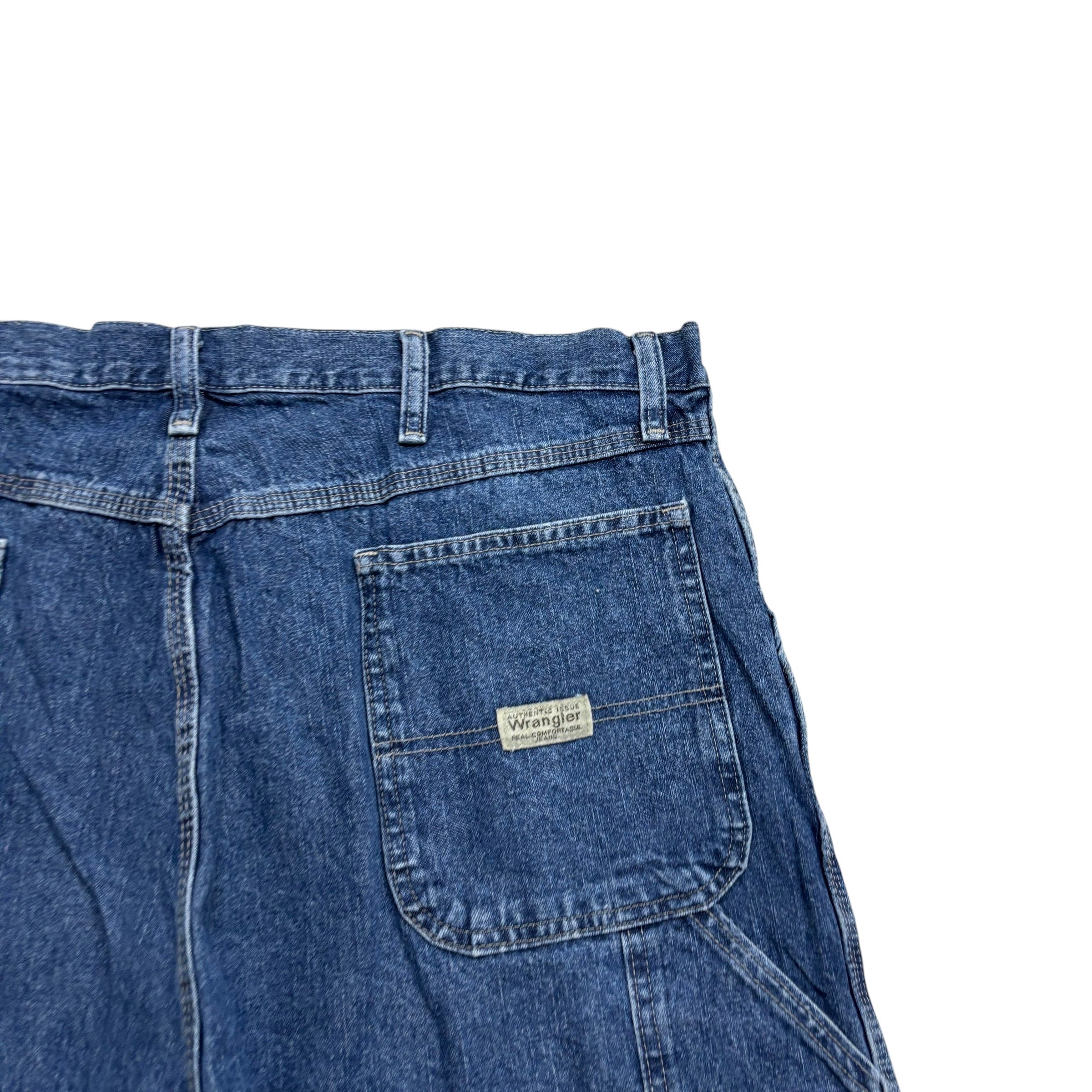 Wrangler Jorts W38 Mens Mid Blue Denim Shorts Baggy Relaxed Carpenter (E)