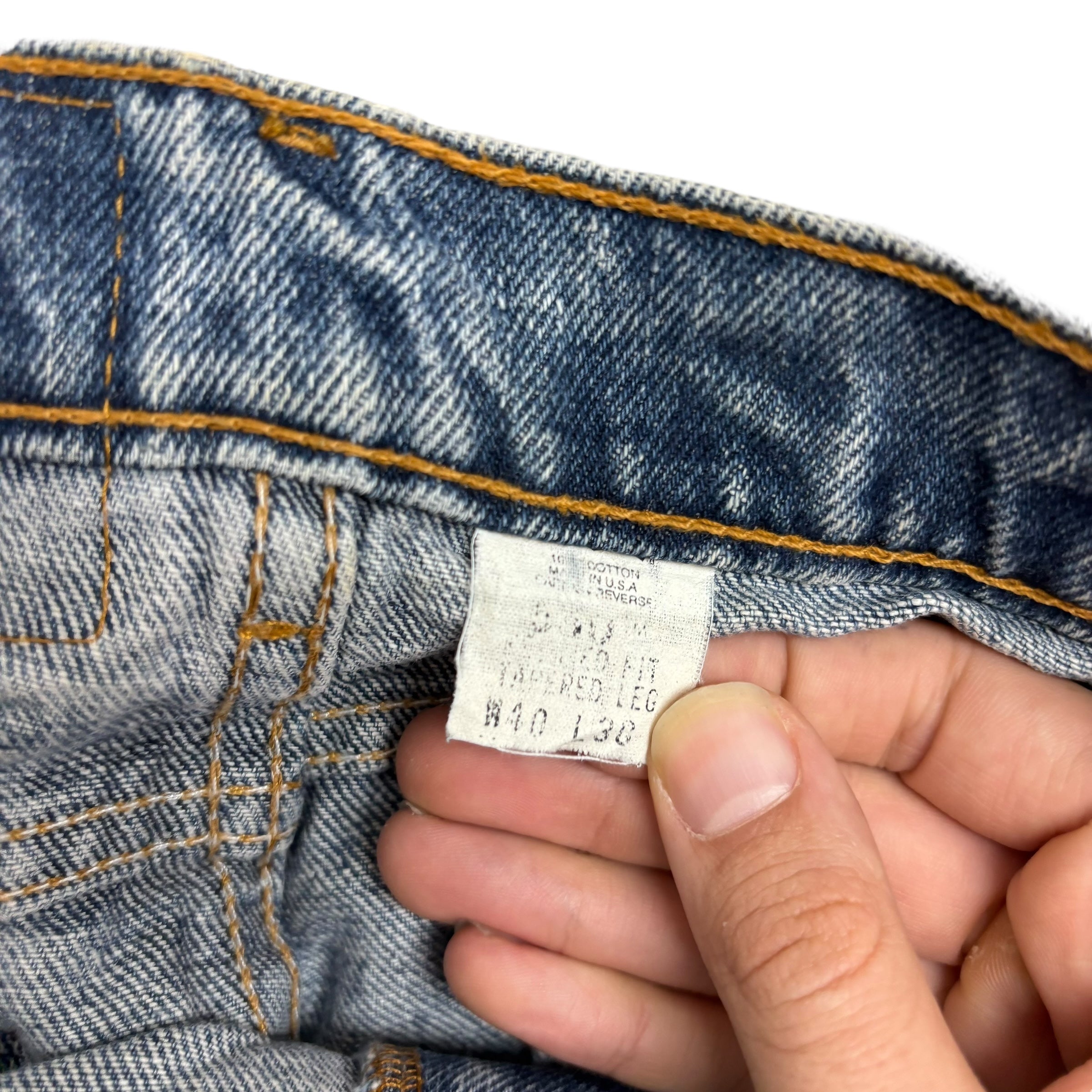 Levis 550 Jeans W38 L30 Mens Mid Blue Relaxed Tapered Made In USA Vintage (E)