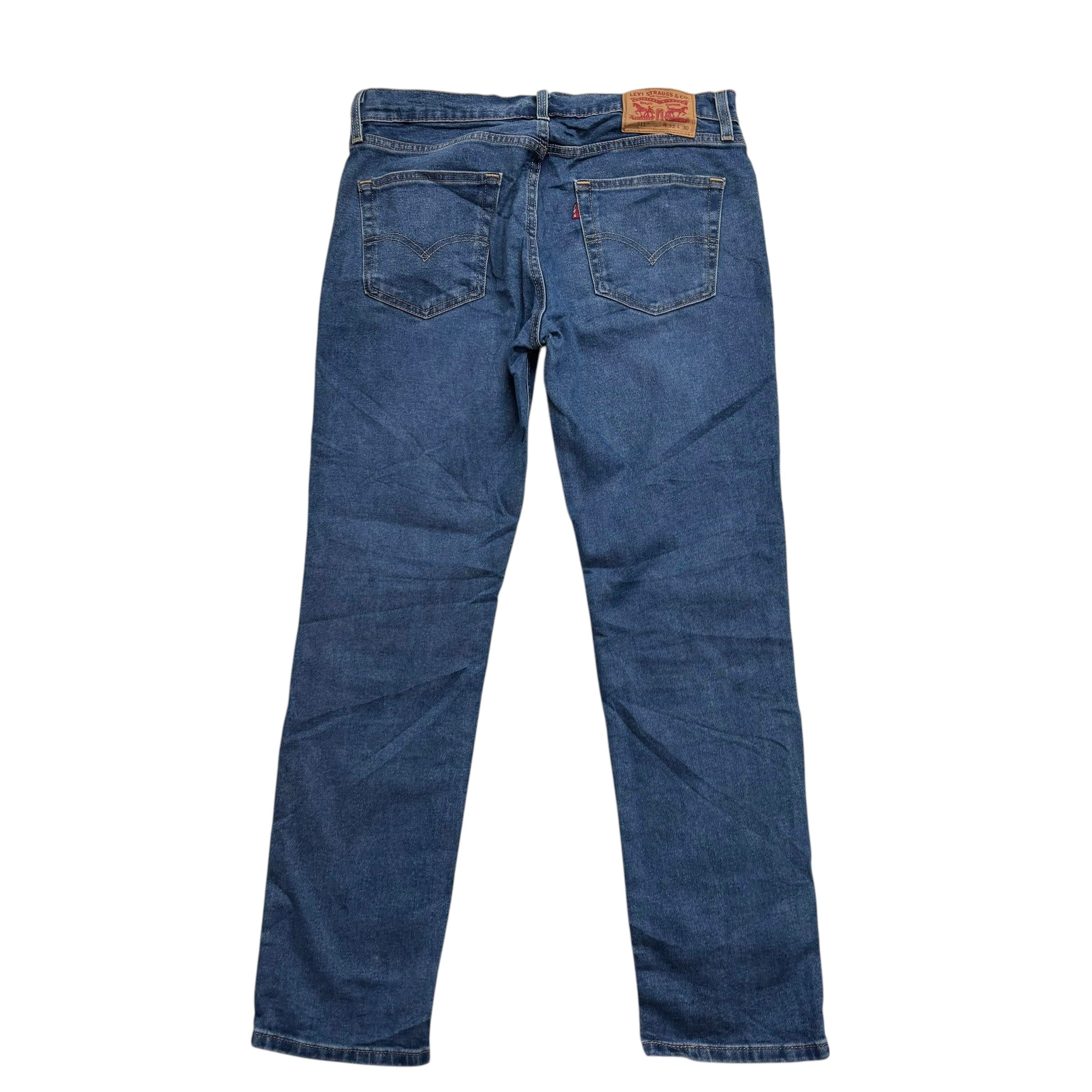 Levis 511 Jeans W33 L30 Mens Mid Blue Slim Fit Stretch Denim (E)