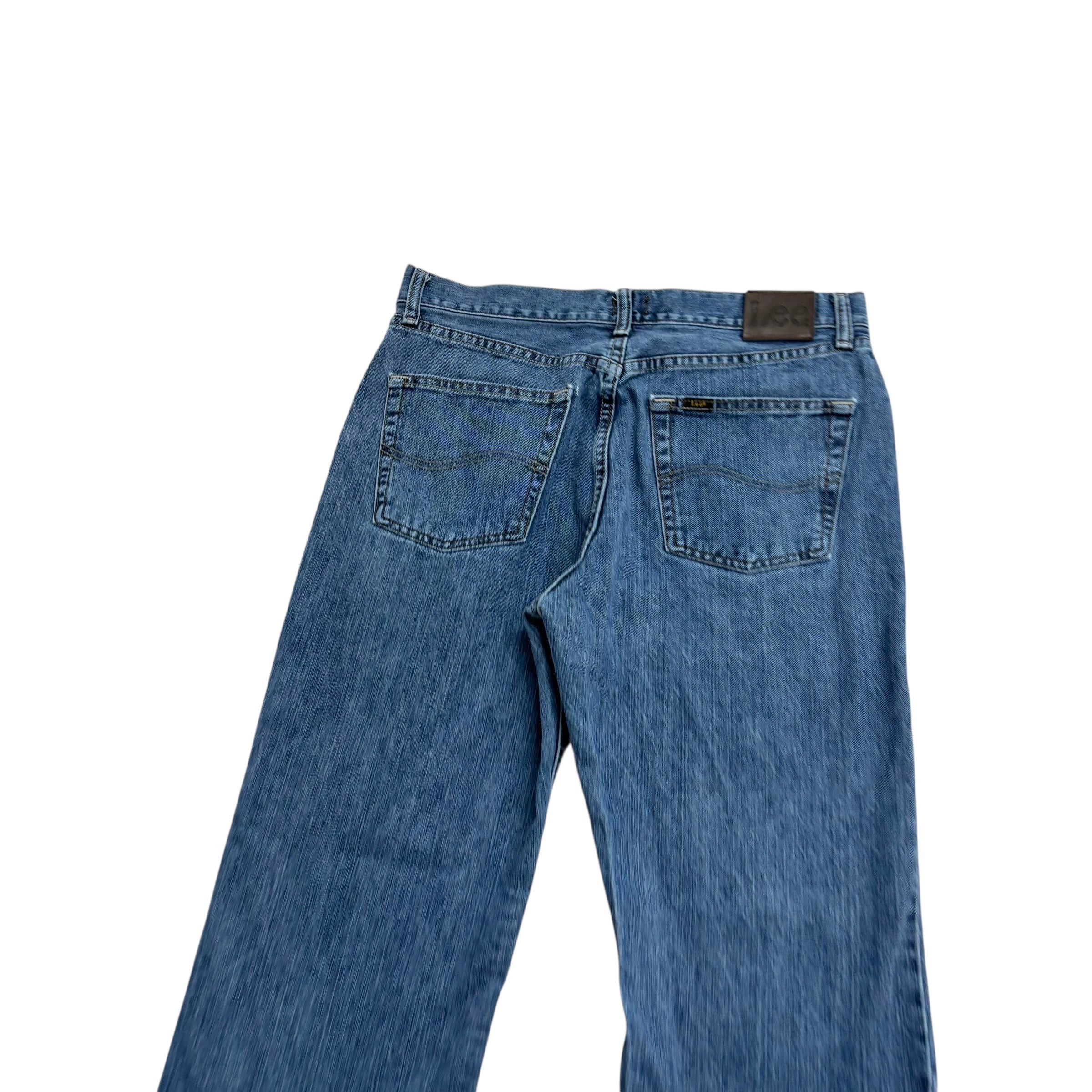 Lee Jeans W33 L32 Mens Mid Blue Baggy Relaxed Straight Fit Denim